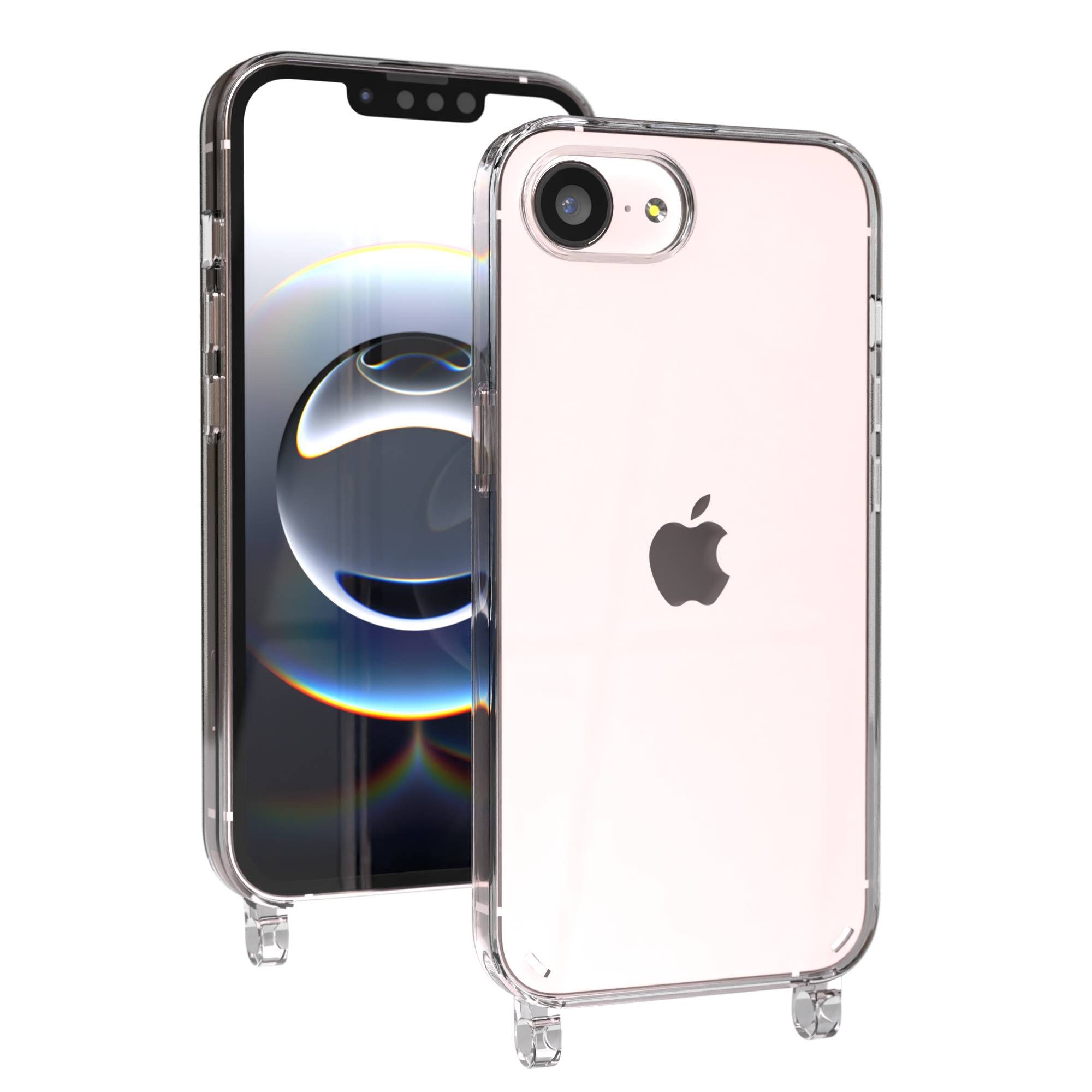 EAZY CASE Handykette Handyhülle für Handyketten mit Befestigungsösen für iPhone Modelle 6,1 Zoll, Hülle für Handykette, Transparent mit Ösen für Apple iPhone 17e