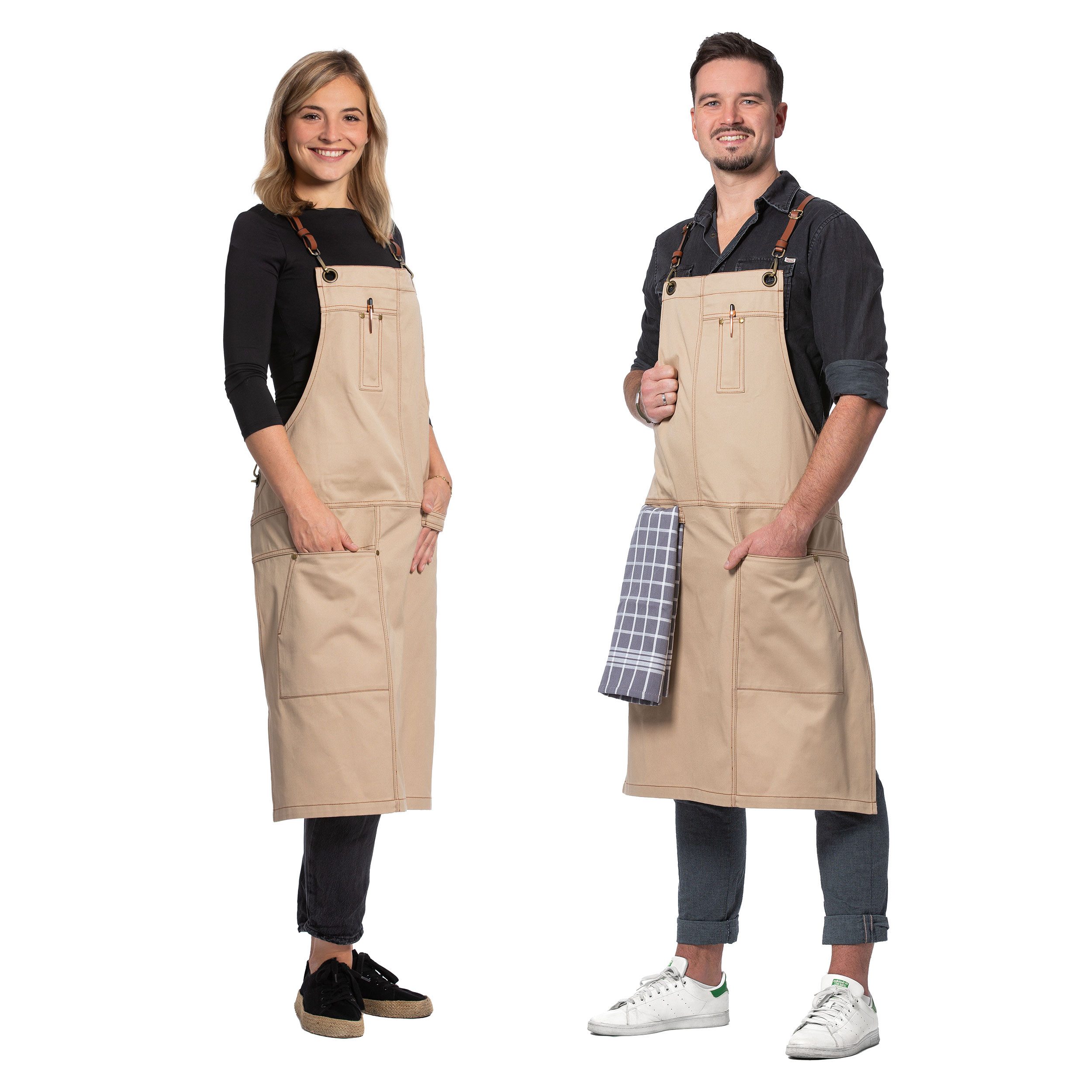 ZOLLNER Kochschürze, 70 x 95 cm, 100% Baumwolle, vom Hotelwäschespezialisten