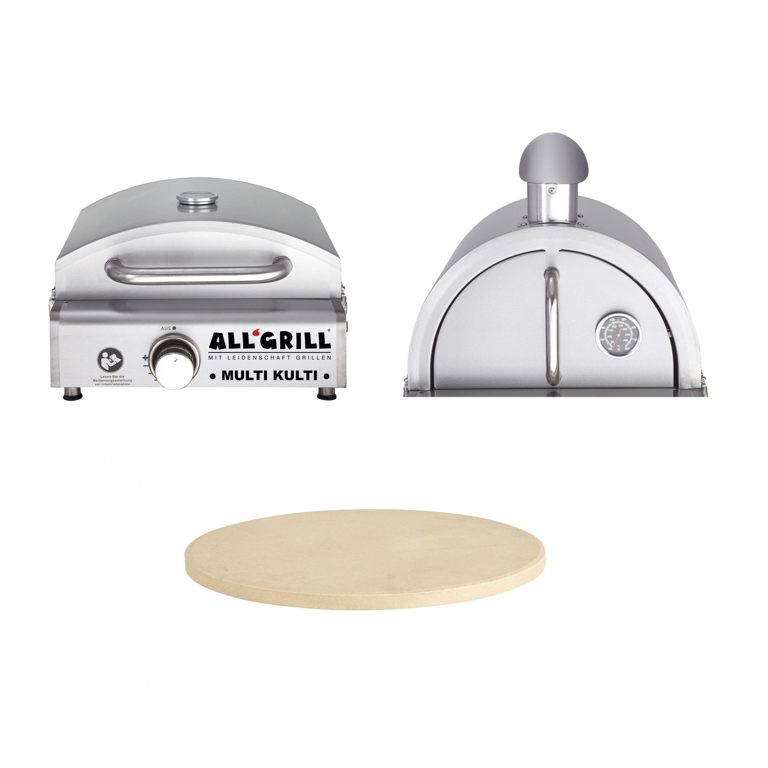 Gasgrill Allgrill MULTI-KULTI Set 3 zündgesichert - Gasgrill + Pizzahaube +