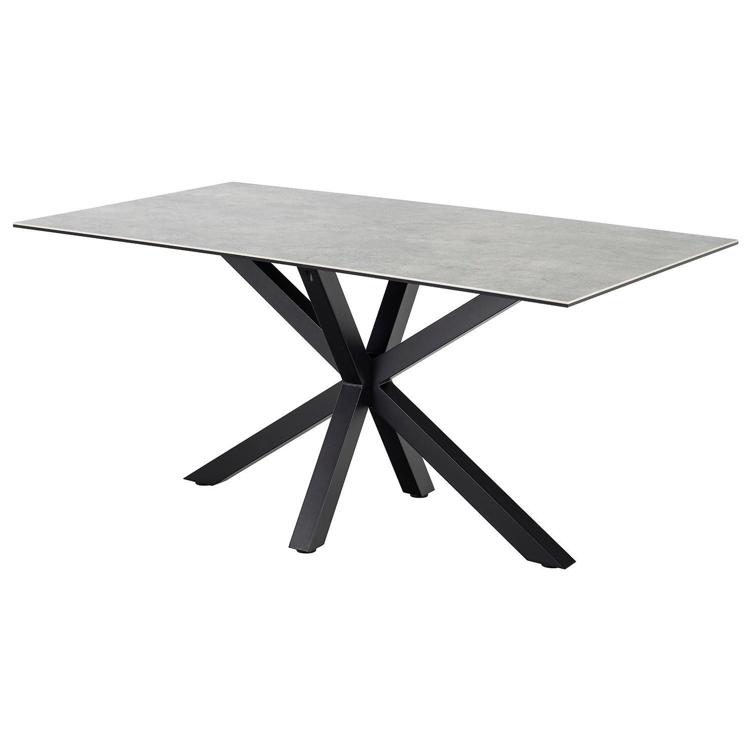 ACTONA GROUP Esstisch HEAVEN, Grau, Schwarz, Stahlgestell, Keramik, B 160 x H 75,5 x T 90 cm