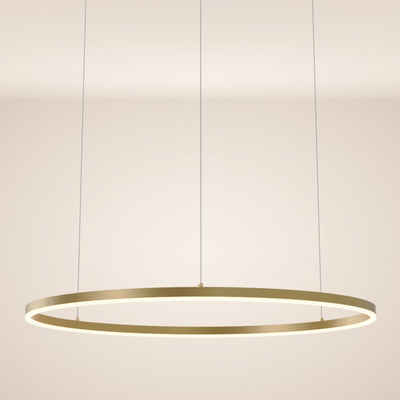 s.luce Pendelleuchte LED Pendelleuchte Ring 100 direkt oder indirekt 5m Abhängung Gold, Warmweiß