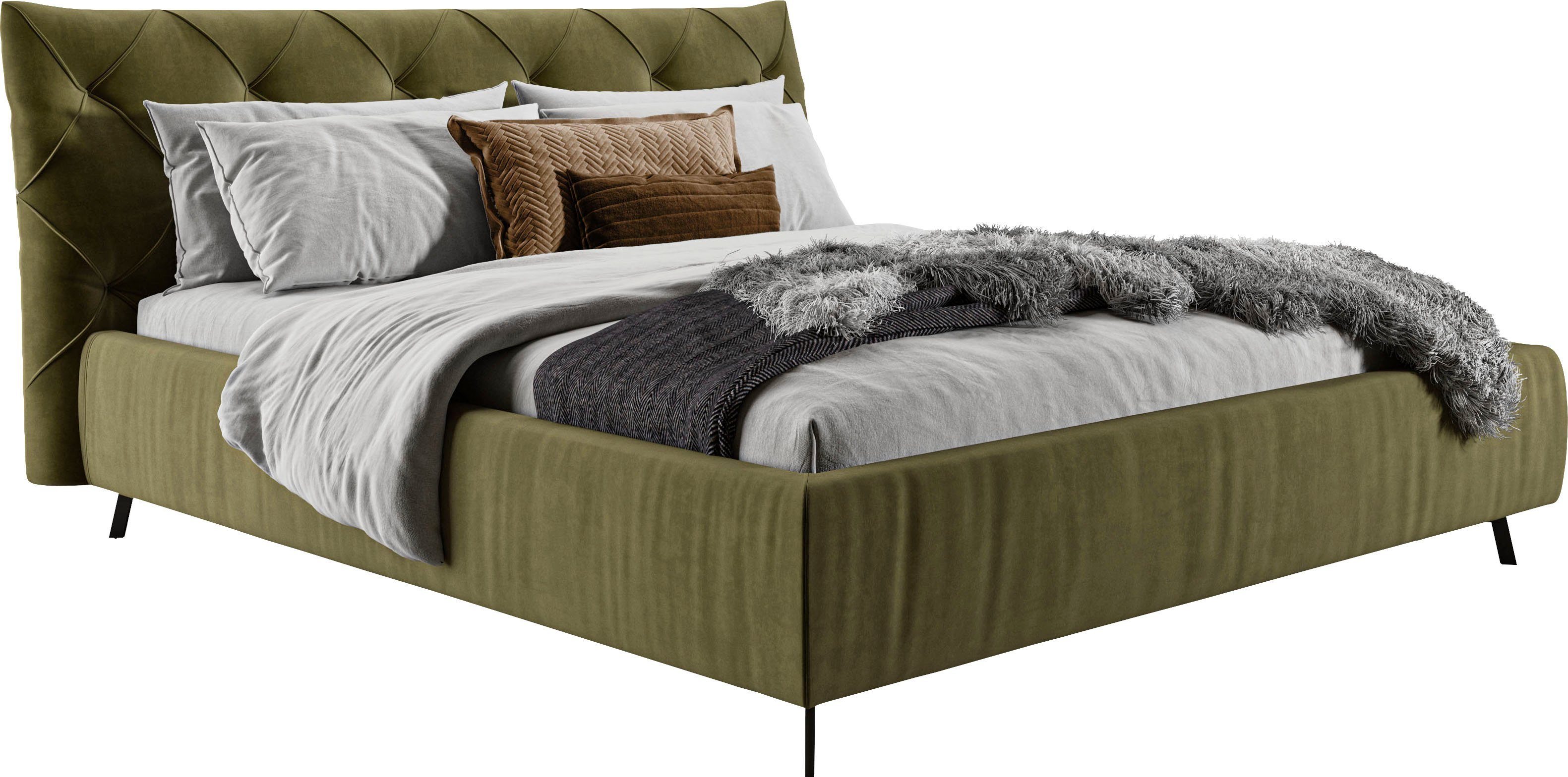 Home affaire Polsterbett Elloree, in 4 Breiten bis 200cm, auch in Leder, Kopfteilhöhe 105 cm, belastbar bis 280 kg, auch in Überlänge 220cm