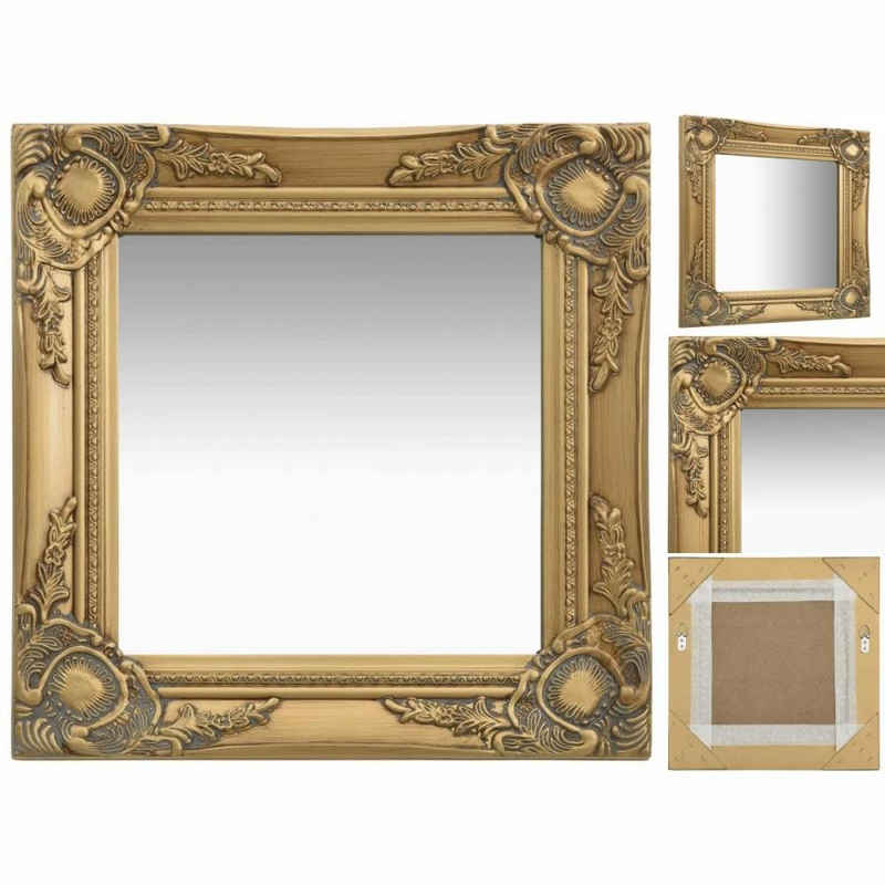 vidaXL Spiegel Dekoration Spiegel Wandspiegel im Barock-Stil 40x40 cm Golden