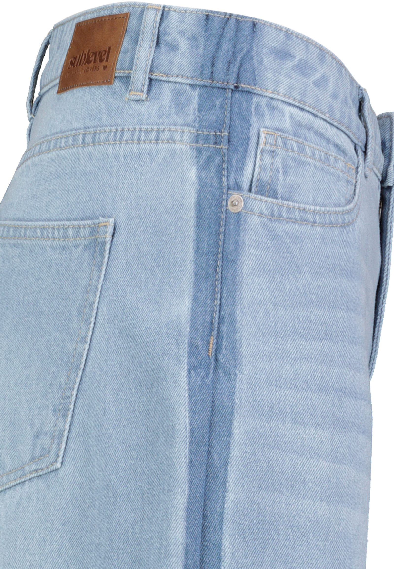 SUBLEVEL Loose-fit-Jeans Damen Wide Leg Jeans mit Seitenstreifen Mid-Waist-Jeans, 5-Pocket Style