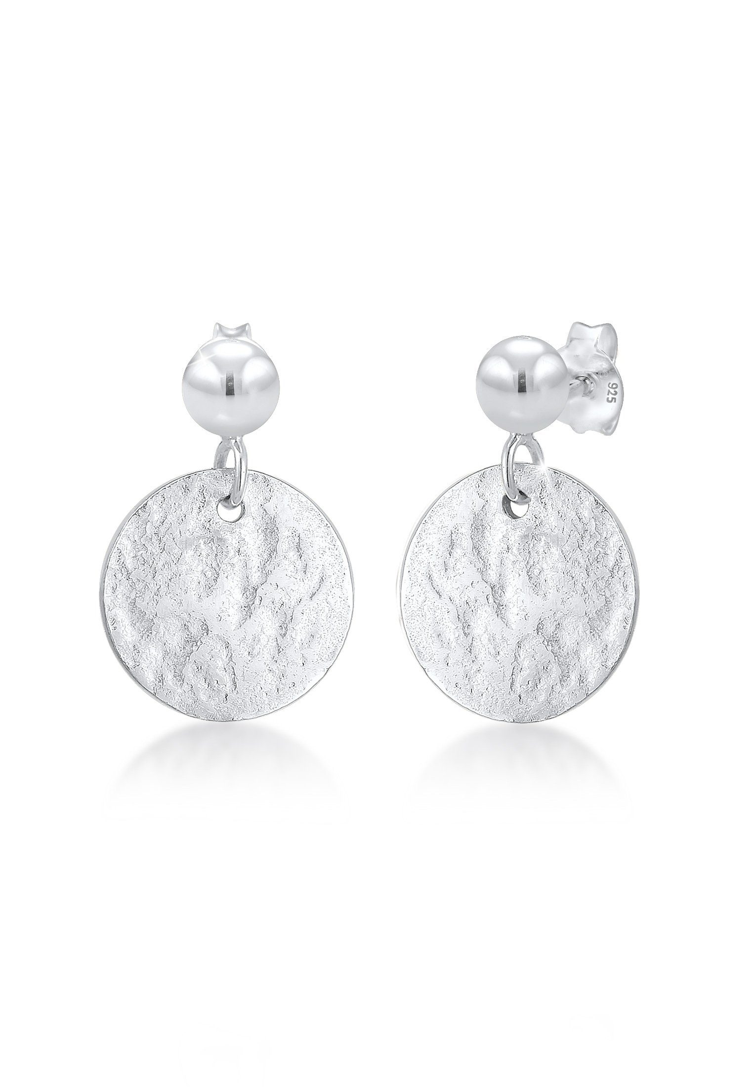 Elli Paar Ohrhänger Ohrhänger Plättchen Gehämmert Matt 925er Silber, Geo günstig online kaufen