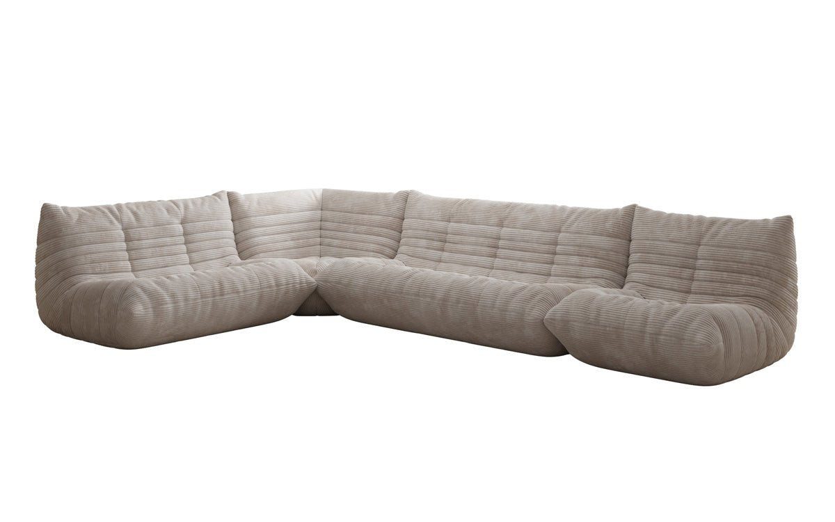 Luxusbetten24 Wohnlandschaft Designer Sofa Wohnlandschaft Calmo in Cord, flexibel kombinierbar