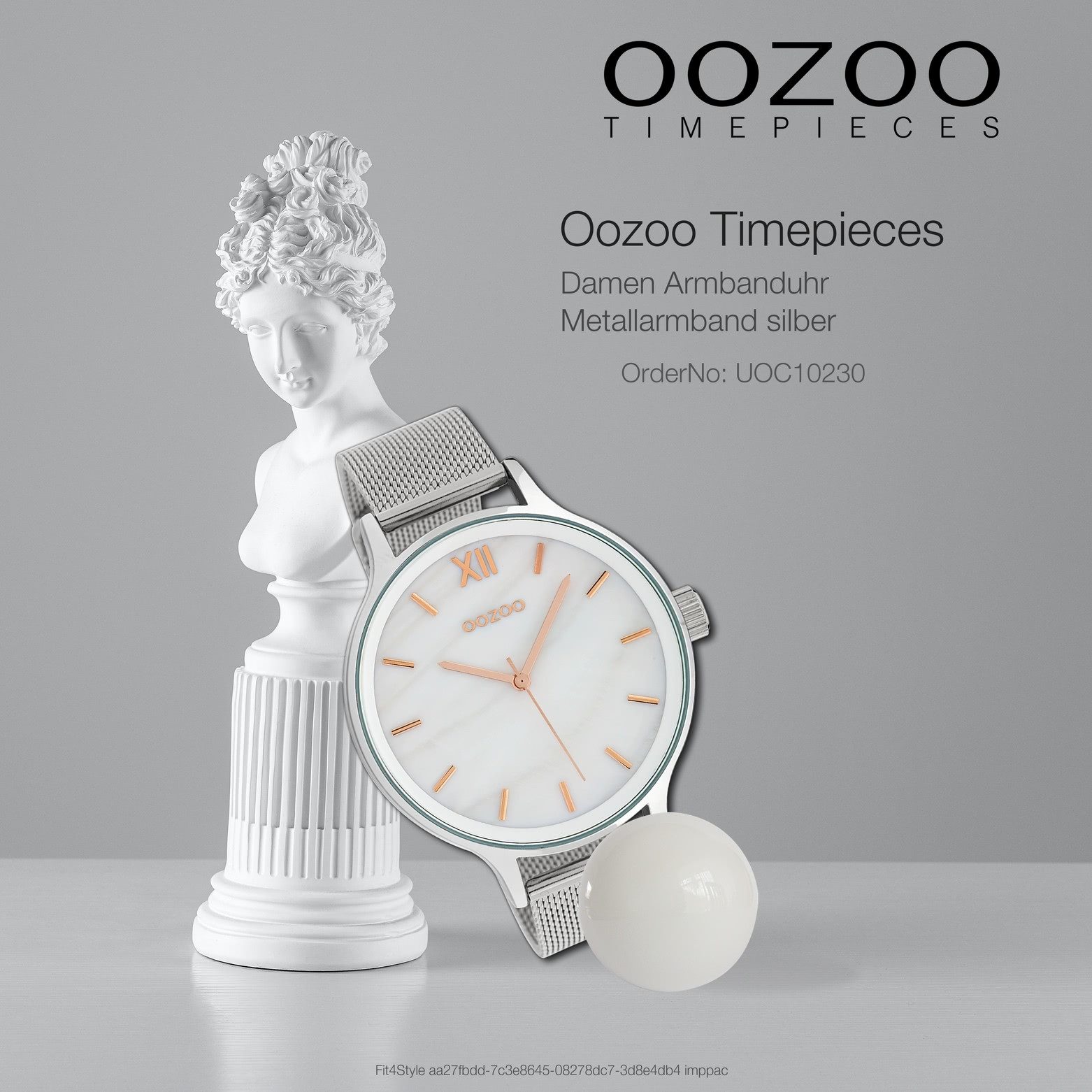 OOZOO Quarzuhr Oozoo Damen Armbanduhr Timepieces Analog, (Analoguhr), Damenuhr rund, extra groß (ca. 46mm) Metallarmband, Fashion-Style
