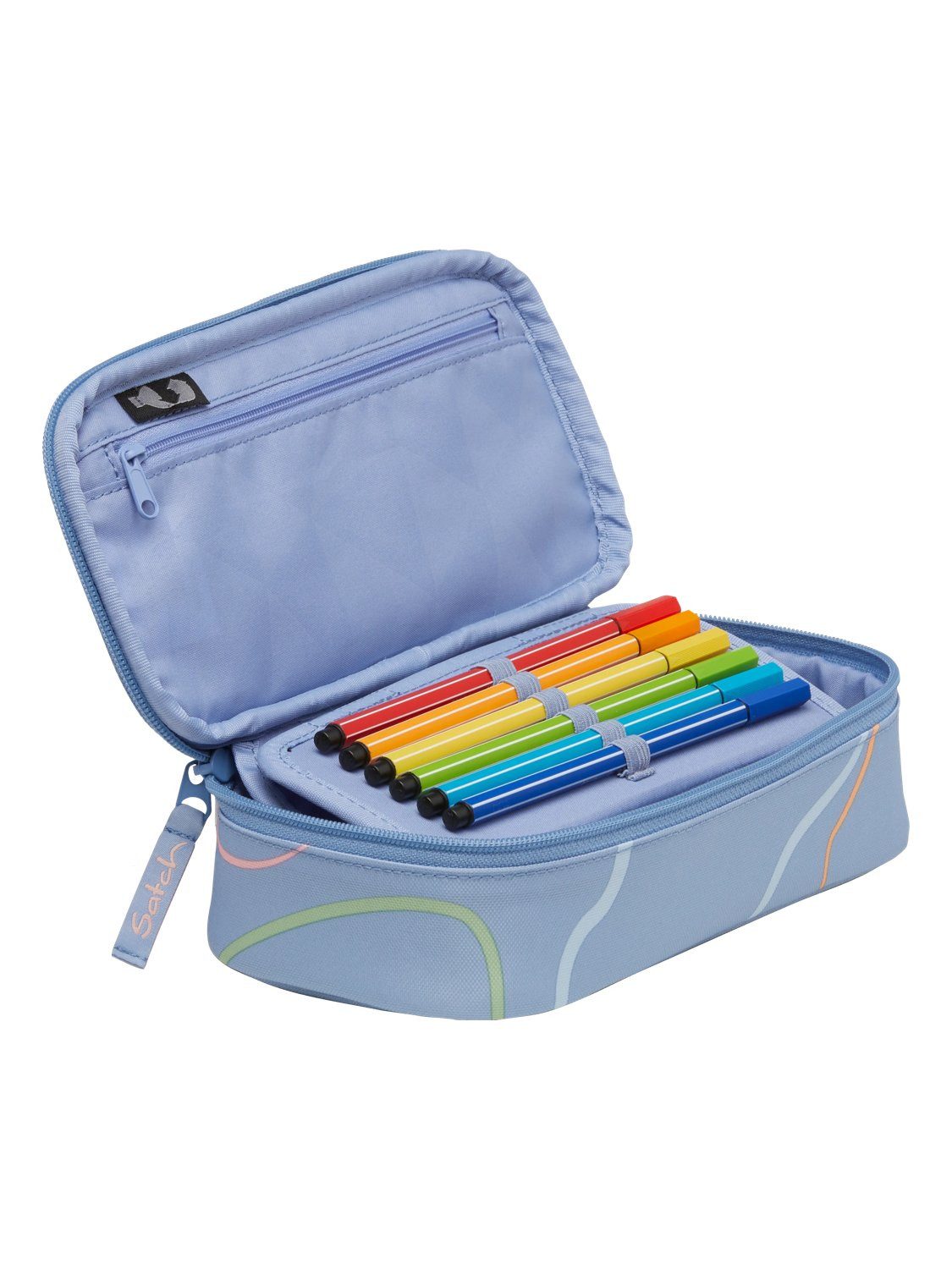 Satch Federmäppchen Schlamperbox, (2-tlg), inklusive Geodreieck und Stundenplan