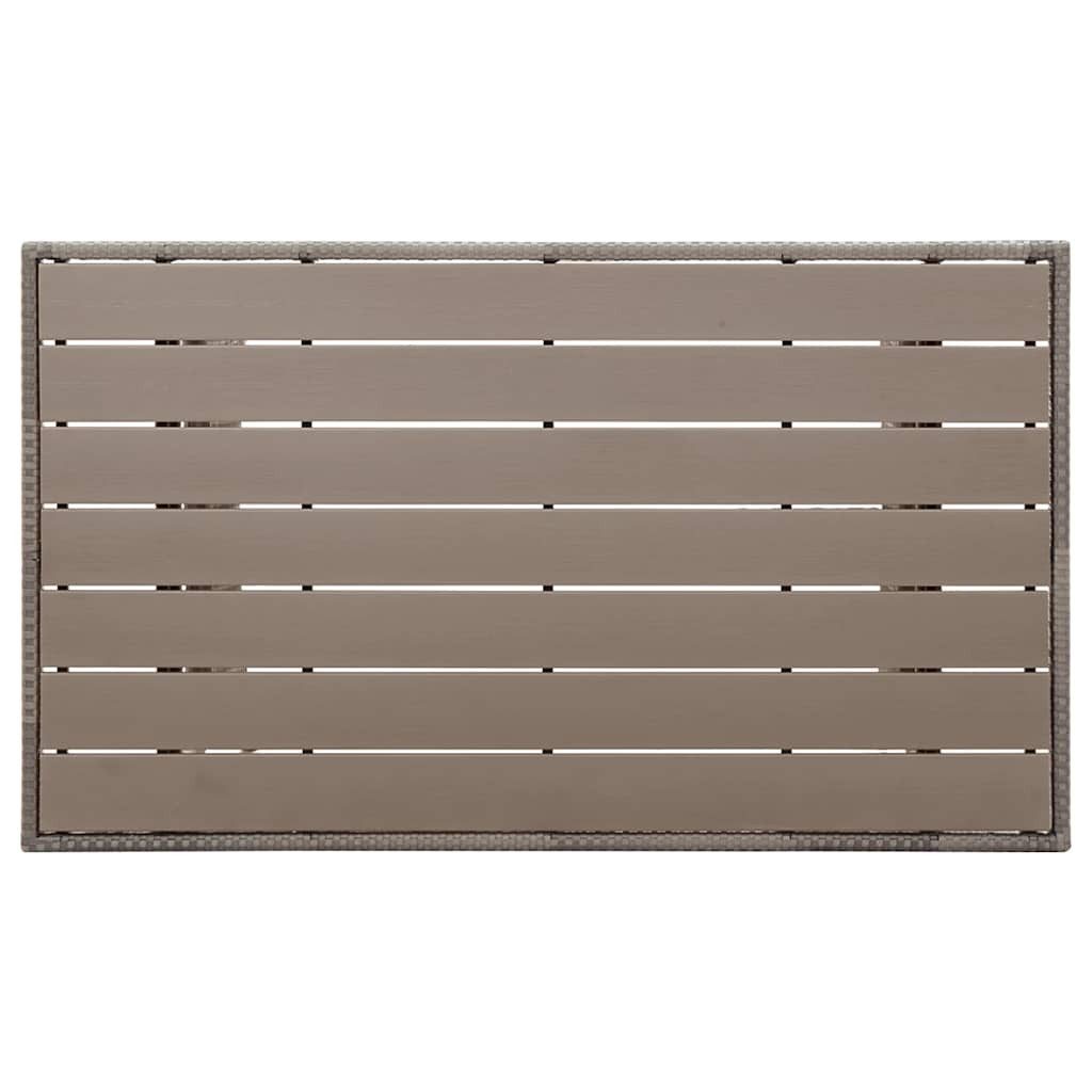 furnicato Gartentisch Grau 120x70x66 cm Poly Rattan (1-St), Witterungsbeständiger Esstisch mit robustem Stahlgestell für Terrasse