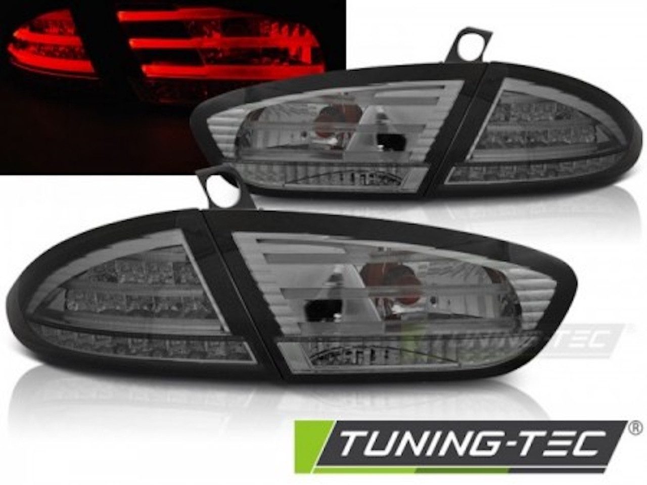 LLCTOOLS KFZ-Ersatzleuchte LED Rückleuchten Passend für Seat Leon II 09–12 Smoke