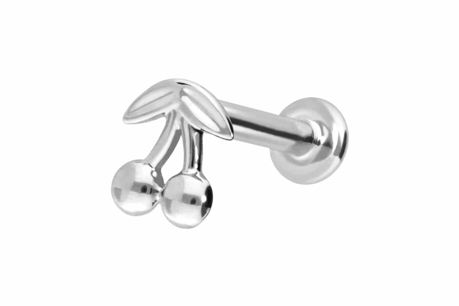 Piercing-Set 14 Karat Gold Labret mit Innengewinde KIRSCHEN