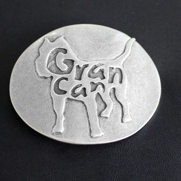 Crystalogy.de Gürtelschnalle Gran Canaria Hund Gürtelschließe, Antik Silber