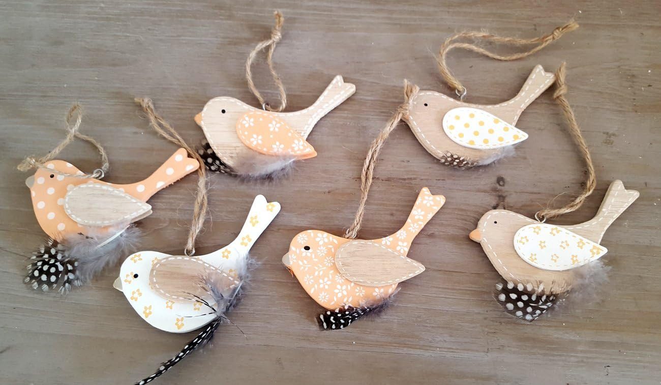 LB H&F Lilienburg Dekohänger 6er SET Anhänger Vogel Frühling Frühlingsdeko Deko Frühjahr Dekoration (zum Hängen aufhängen natürlich Herbst Osterhänger Osteranhänger Sommer Dekoaufhänger Holzaufhänger Hängedekoration Fensteranhänger Anhänger Hänger Geschenk Idee basteln selber machen dekorieren kaufen Mitbringsel Muttertag Herbst Herbstdeko Sommer Dekoast Zweig Astbündel, Frühlingshänger Frühlingsanhänger Osterstrauß Osterstrauch), Ostern Osterdeko Fensterhänger Dekohänger Holz Holzanhänger