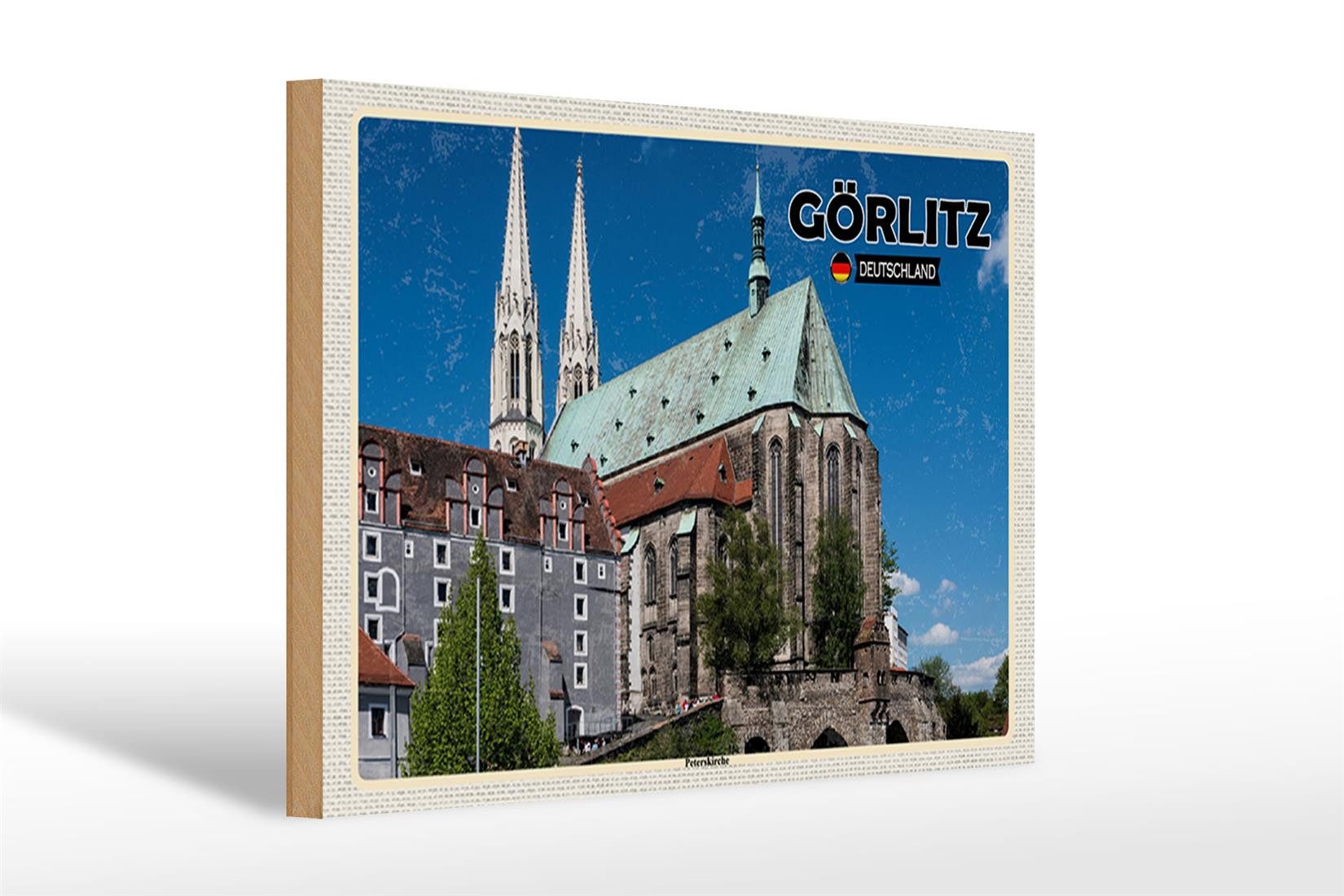 Holzbild Städte Görlitz Peterskirche Städtetrip 30x20cm