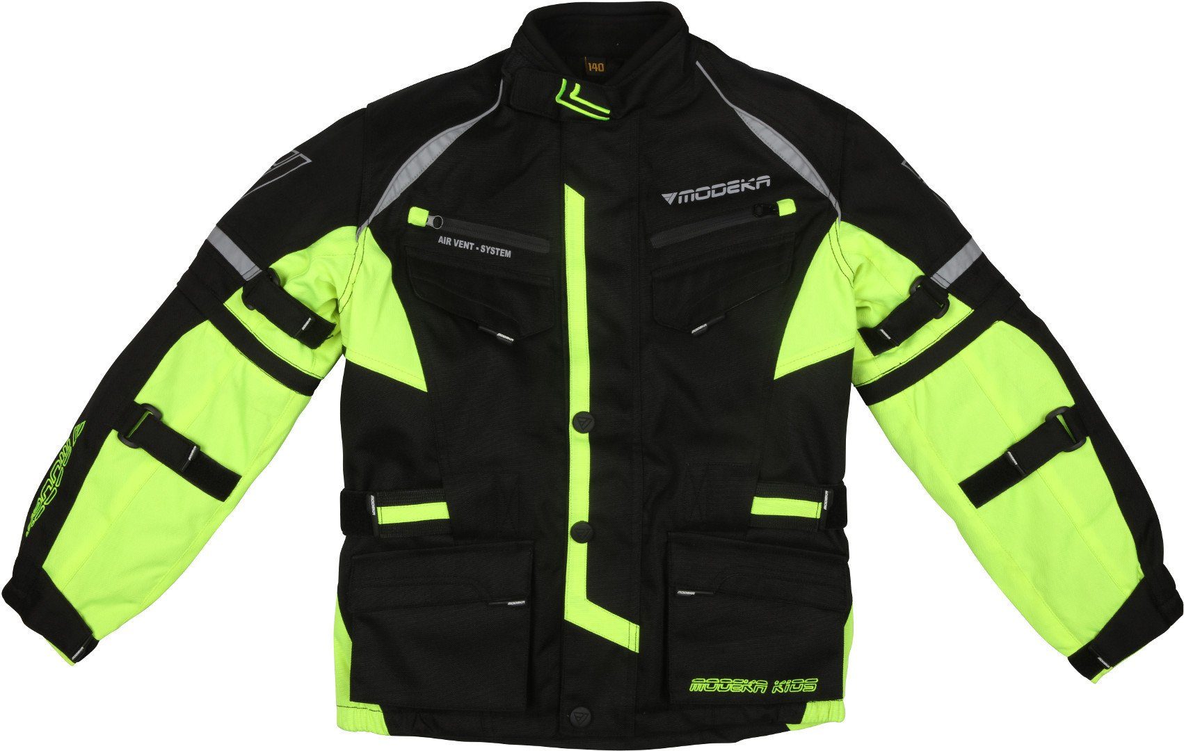 Modeka Motorradjacke Tourex II Kinder Motorrad Textiljacke (winddicht, mit Rückenprotektor) Rückenprotektor enthalten