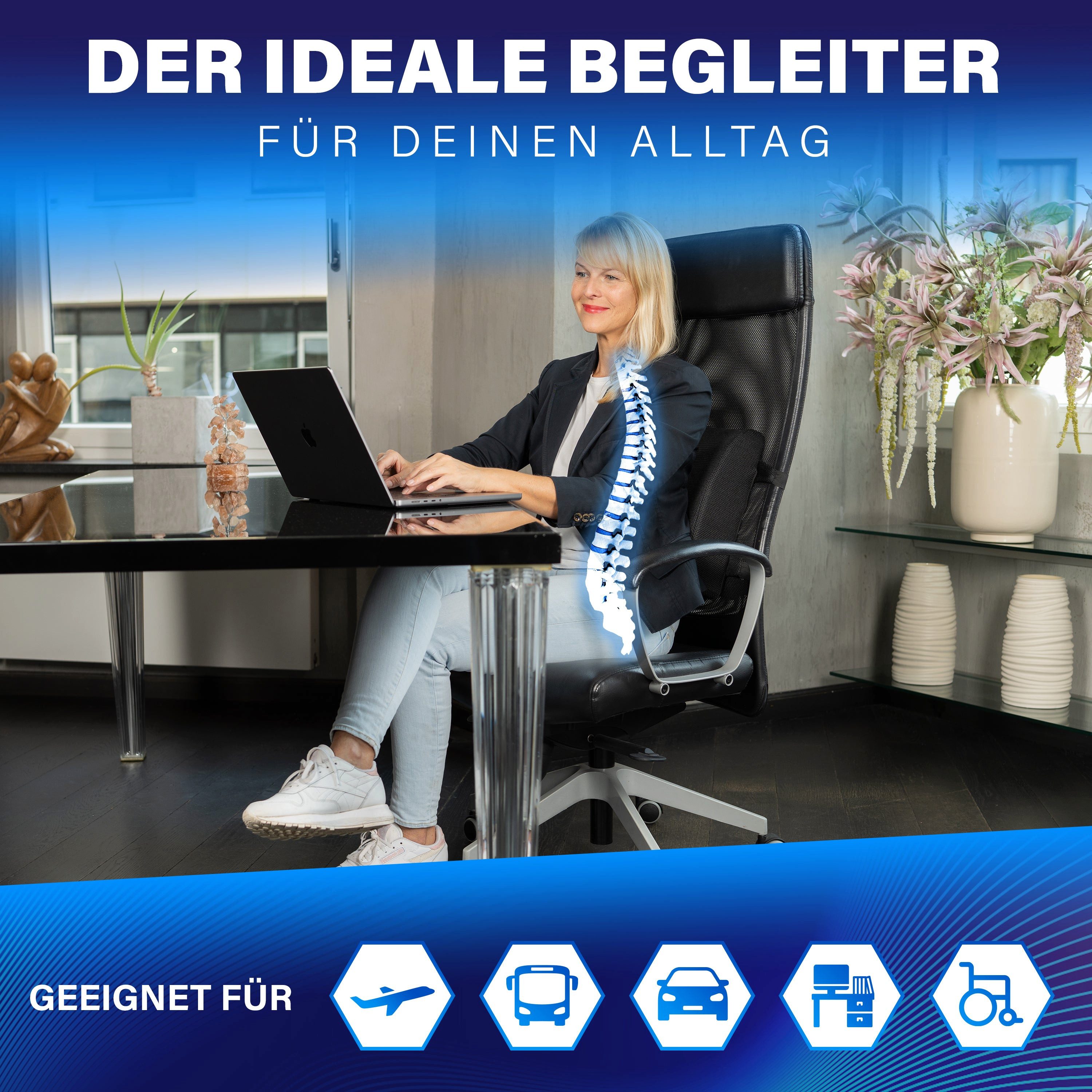 Healthfix Lendenkissen Ergonomisches Rückenkissen für Optimale Sitzhaltung