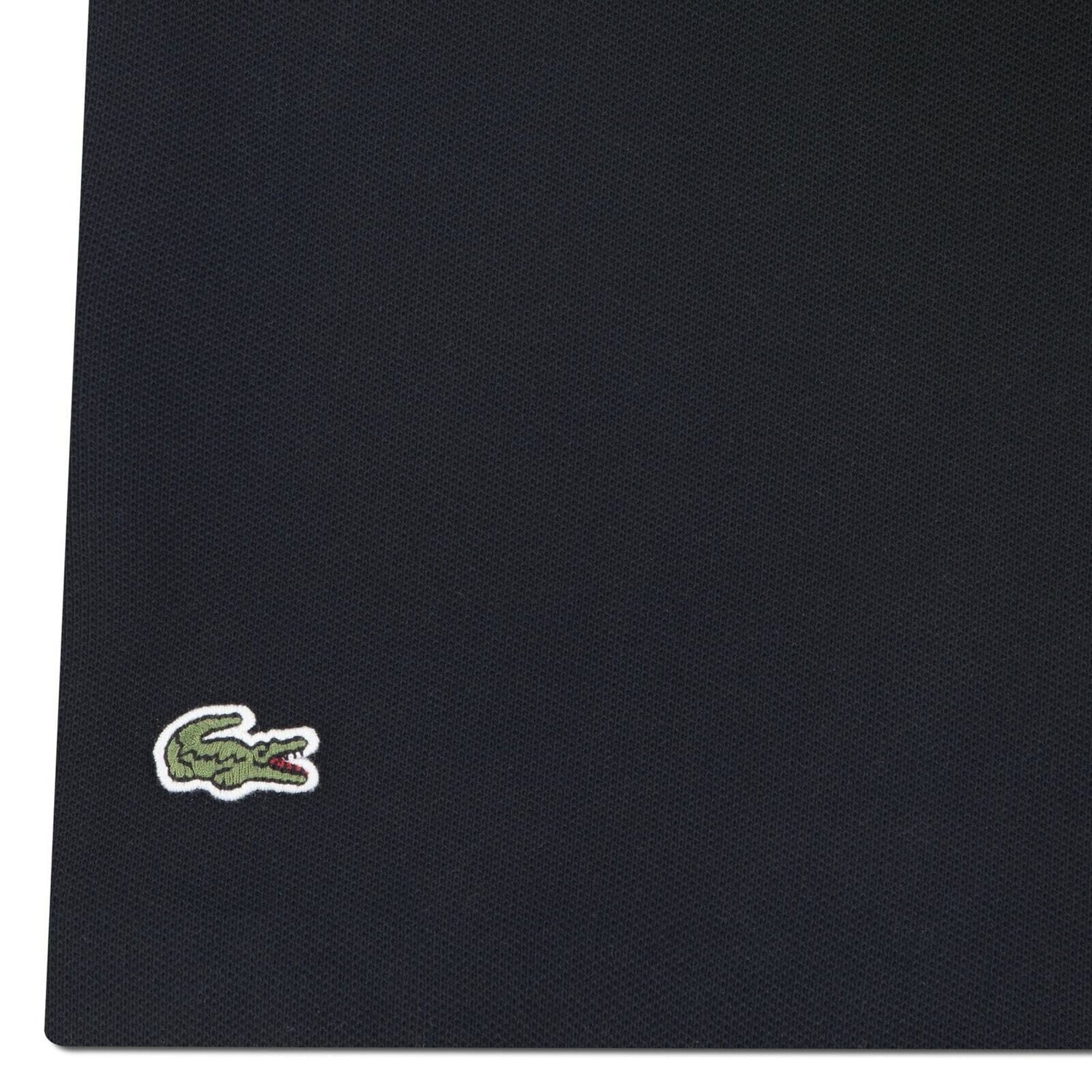 Lacoste Poloshirt Lacoste Jungen-Poloshirt Petit Piqué mit gestreiftem Kragen – Schwarz