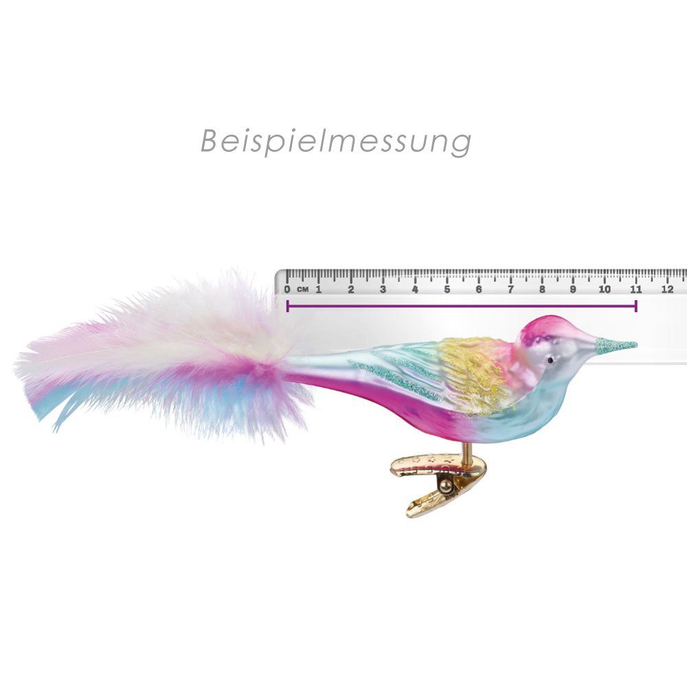 INGE-GLAS® Christbaumschmuck Blauer Schwan 10,5cm mundgeblasen, handbemalt Vogel (1-tlg)