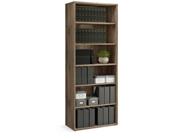 Moebel-Eins Bücherregal, ICEY Büroregal groß, Material Dekorspanplatte, Flagstaff Eichefarbig