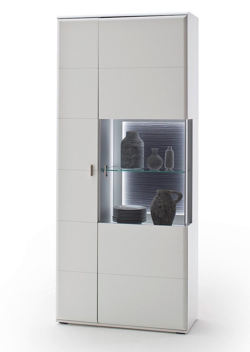 MCA furniture Vitrine Kombi-Vitrine Amora, weiß matt, ohne Beleuchtung