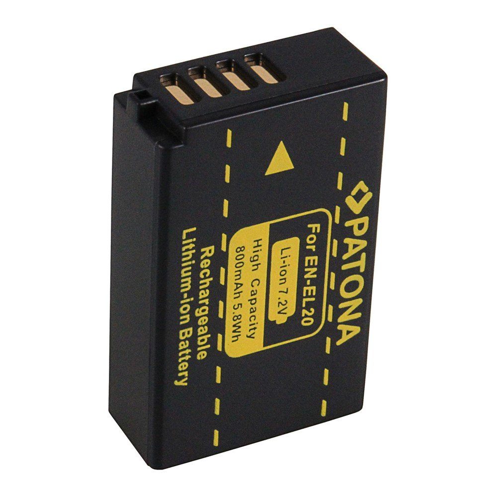 Patona 2x Akku für Nikon EN-EL20 Kamera-Akku Ersatzakku Kameraakku 800 mAh (7,2 V, 2 St), EN-EL20a 1 J-1 1J1 J1 1V3 1 V-3 V3 ENEL20 ENEL20