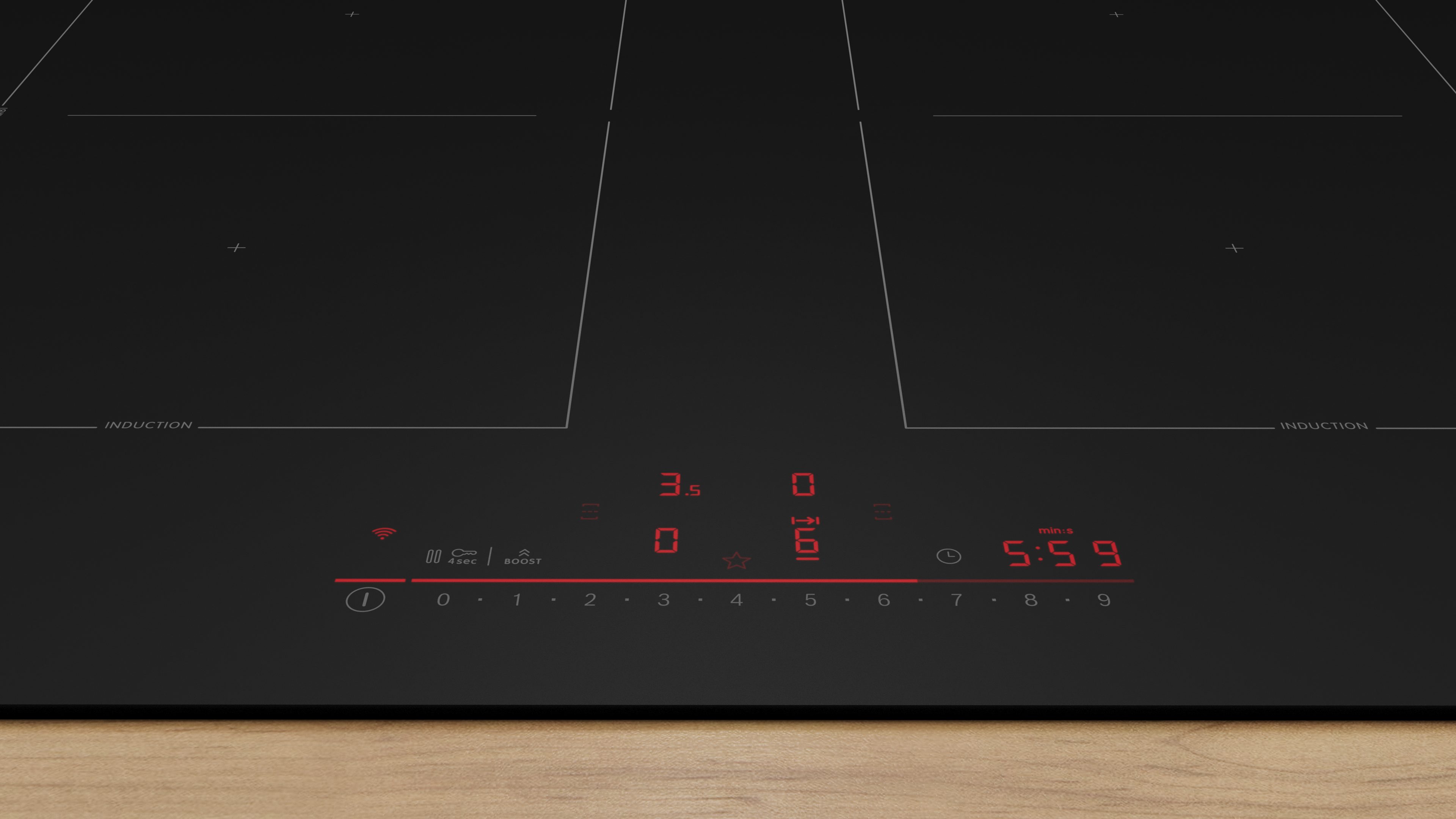 BOSCH Induktions-Kochfeld Serie 6 PVQ61CHB1E, Moderne matte Optik: 5x weniger sichtbare Kratzer – Bild 4 von 5