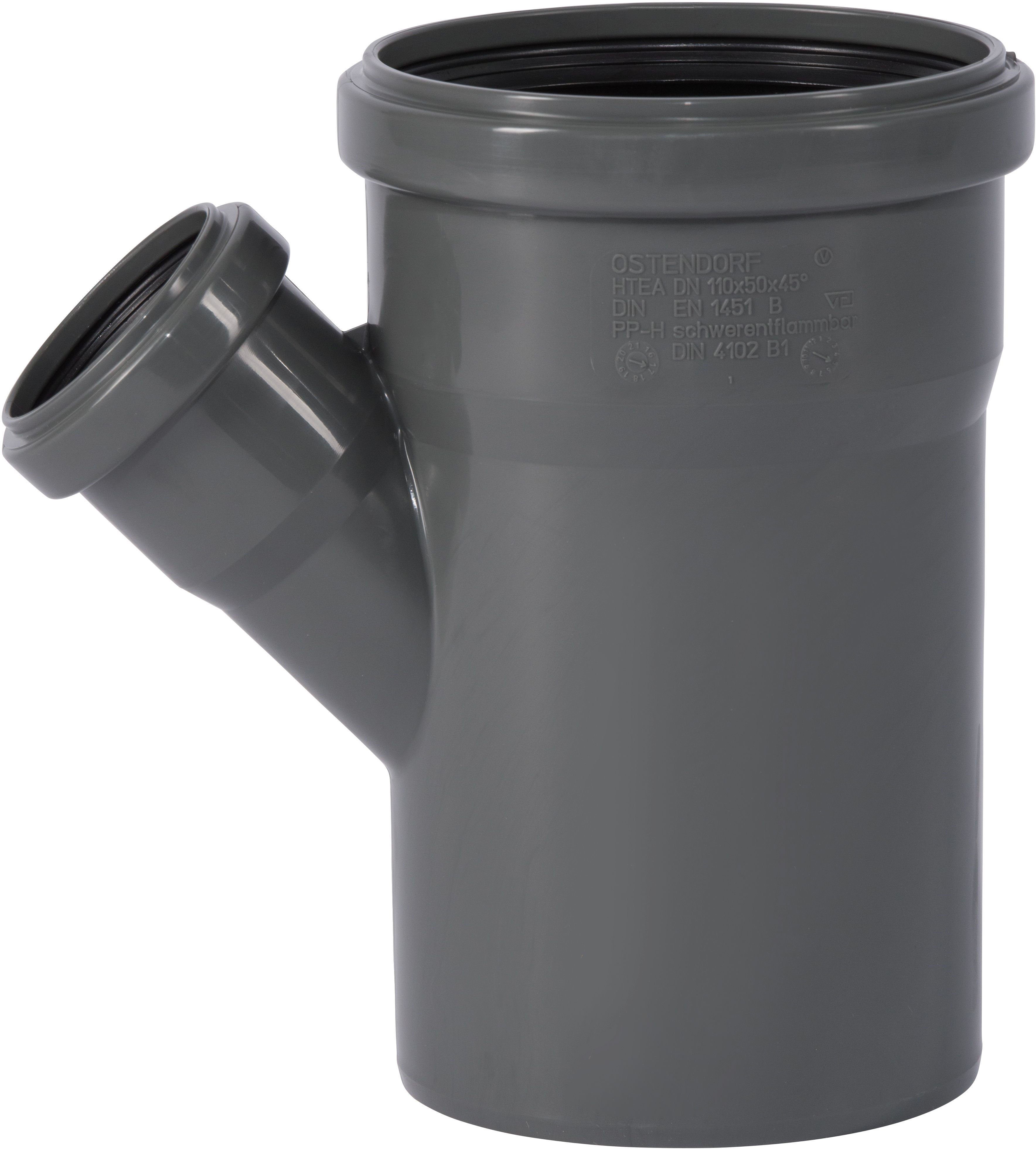 Ostendorf HT-Rohr OSTENDORF HTsafe Abzweig DN/OD 110/50 45 Grad, 175220