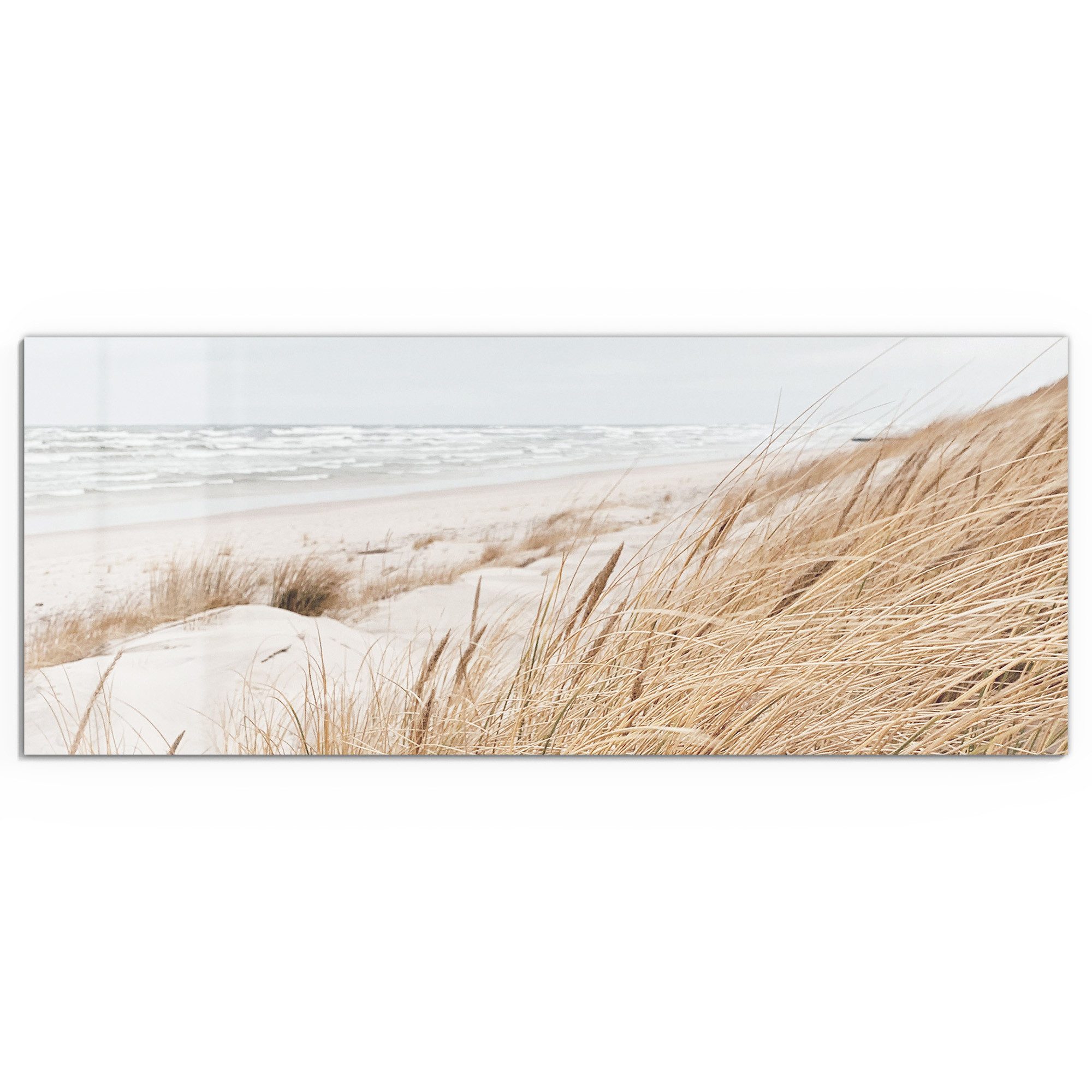 DEQORI Glasbild 'Winterstrand Stille', 'Winterstrand Stille', günstig online kaufen