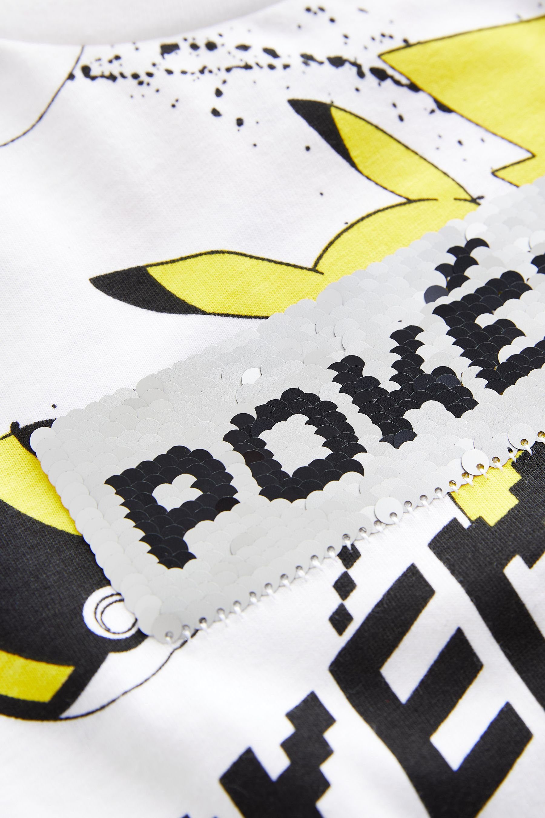 von White Pokémon mit Next T-Shirt Pailletten Minecraft (1-tlg) T-Shirt
