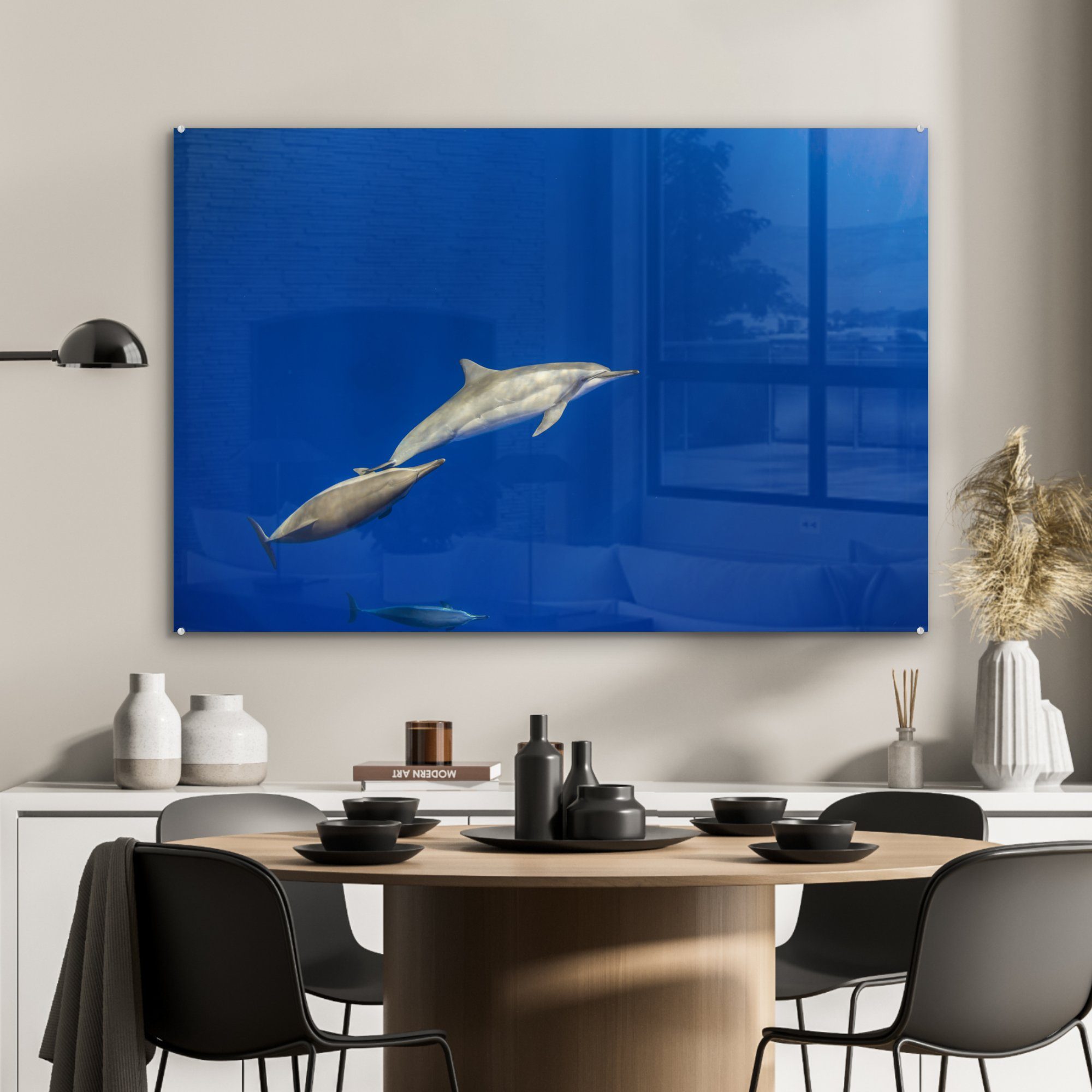 (1 Delfin MuchoWow Acrylglasbilder Acrylglasbild Tier Meer, - & Wohnzimmer St), - Schlafzimmer