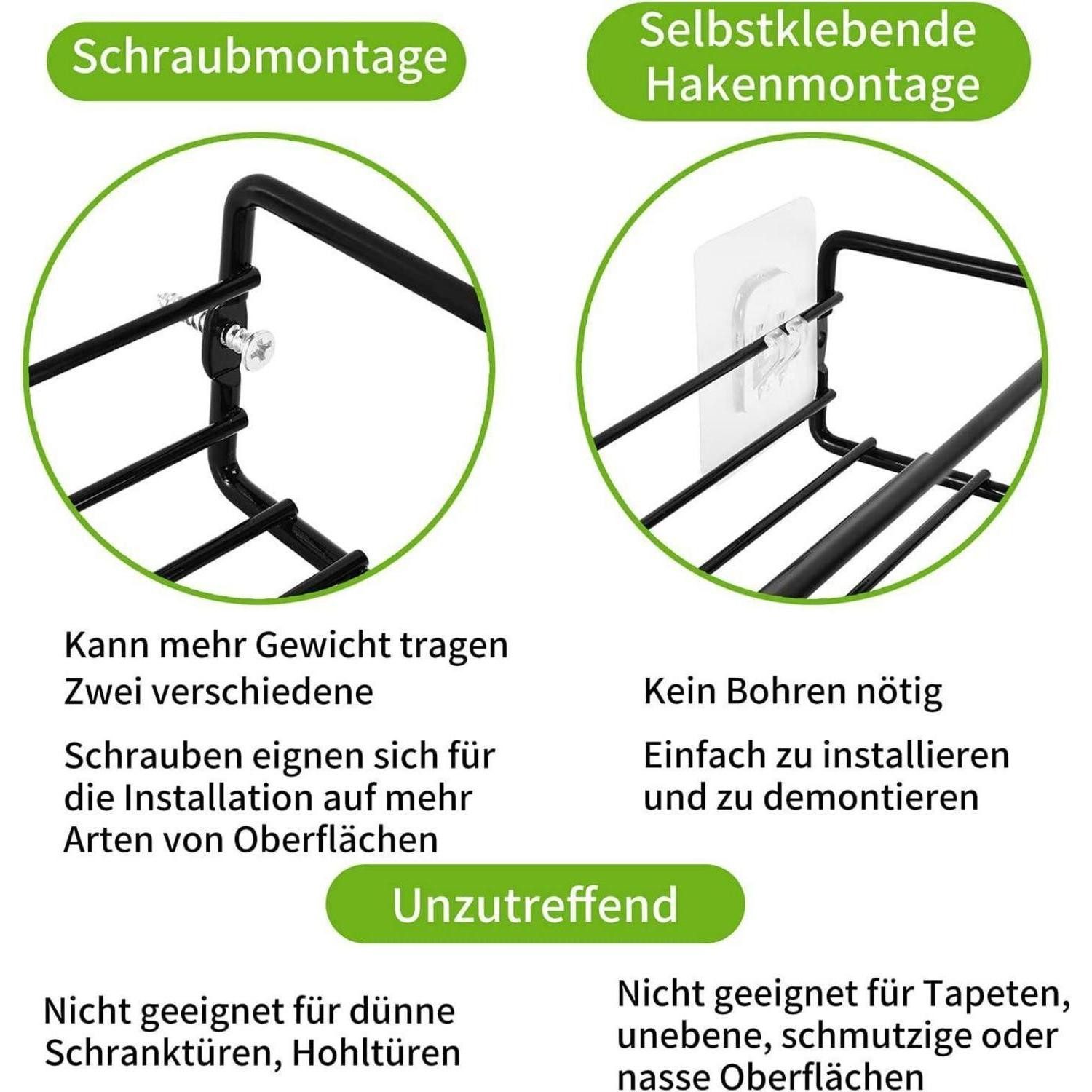 LuxusKollektion Gewürzregal Gewürzregal Wand ohne Bohren schwarz Gewürzgläs günstig online kaufen