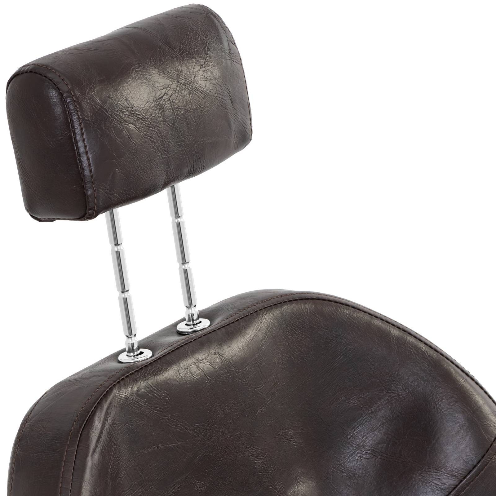 Physa Armlehnstuhl Friseurstuhl mit Fußstütze höhenverstellbar Barber-Stuhl 150 kg Braun, Braun – Bild 5 von 5