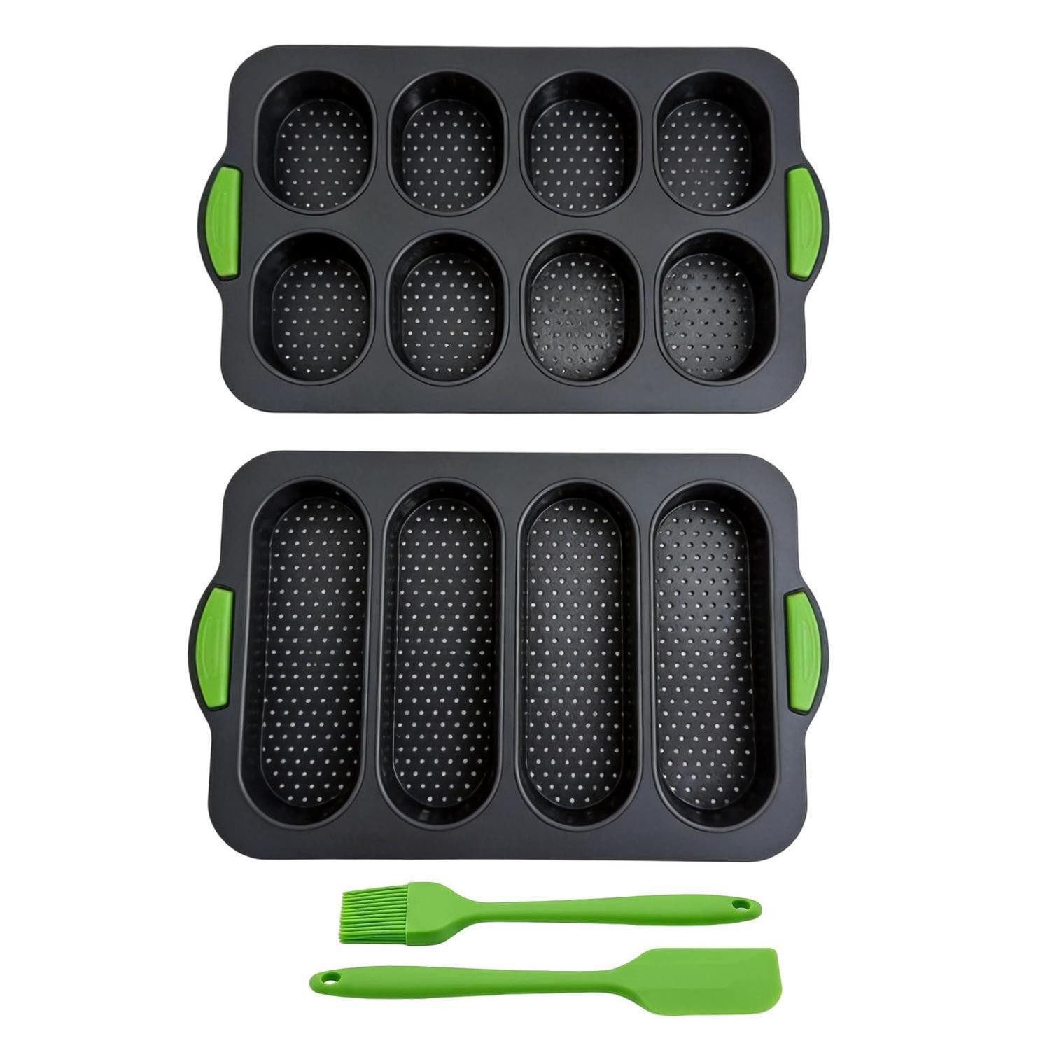 LuxusKollektion Brotbackform Baguette & Brötchen Backform Silikon 2er Set