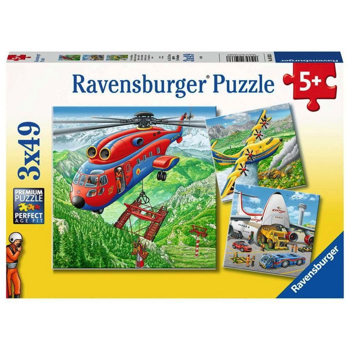 Ravensburger Puzzle 3 x 49 Teile Ravensburger Kinder Puzzle Über den Wolken 05033 49 Puzzleteile