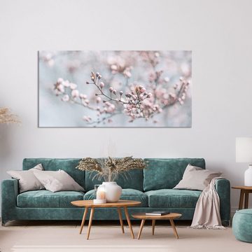 WallSpirit Leinwandbild "Kirschblüte" - XXL Wandbild, Leinwandbild geeignet für alle Wohnbereiche