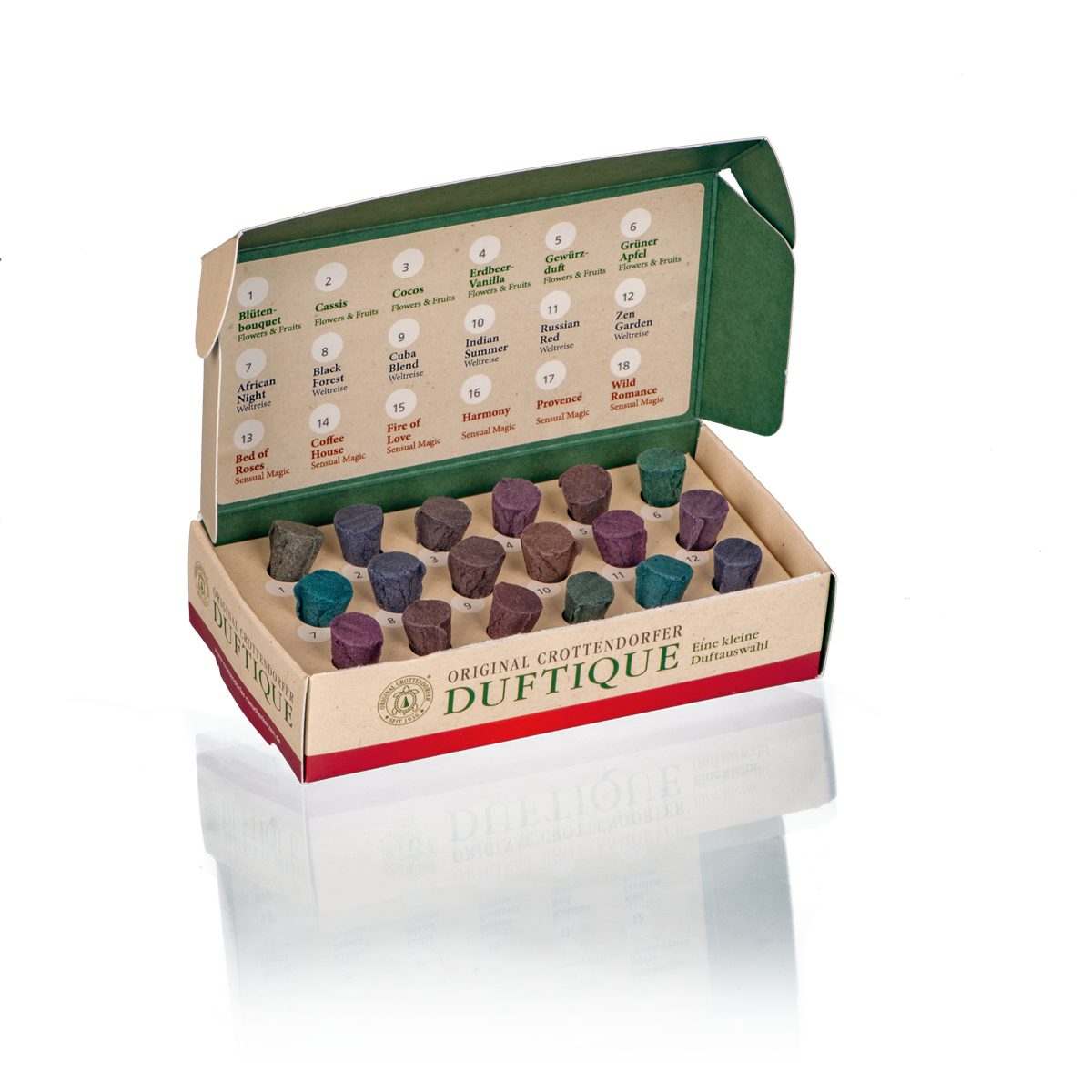 Crottendorfer Duftkerze Duftique Probierset 2: Flowers & Fruits, Weltreise günstig online kaufen