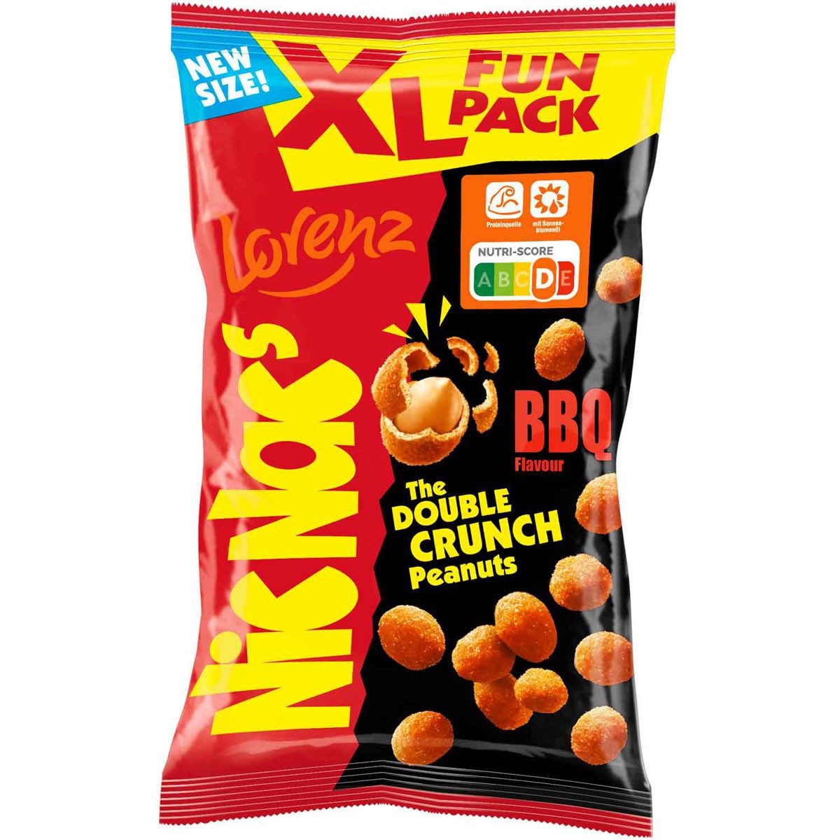 LORENZ Knabberei, Lorenz Nic Nacs XL Fun BBQ Erdnüsse mit einer Barbecue Teighülle 170g