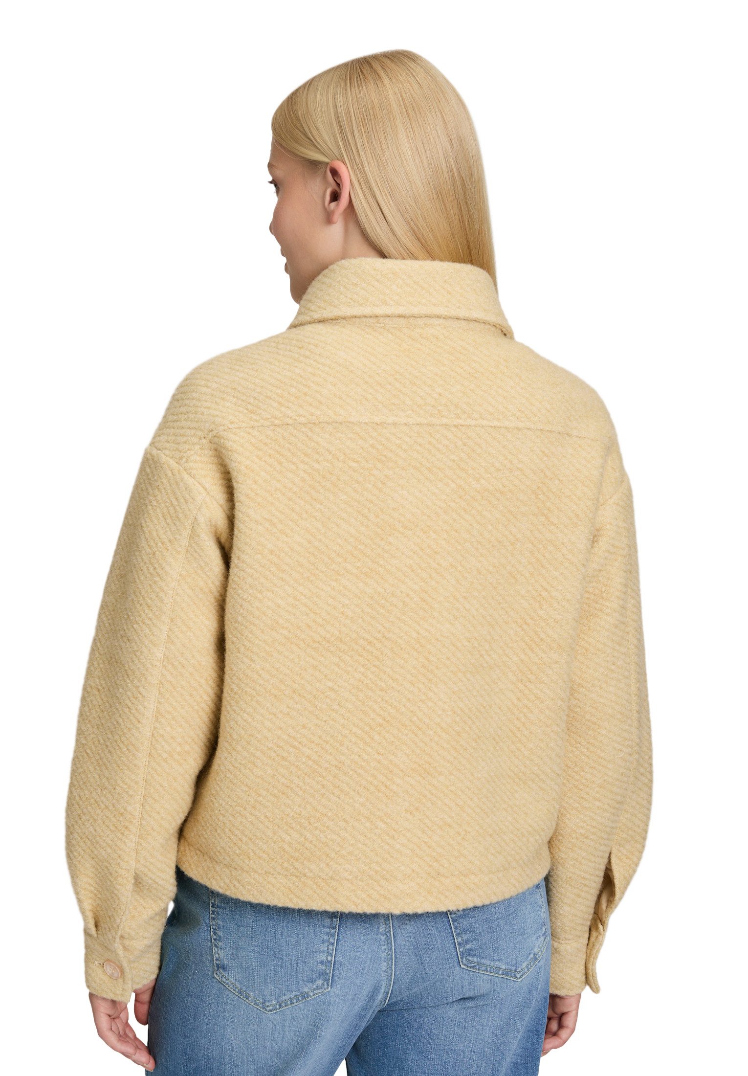 Cartoon Canvasjacke Damen mit aufgesetzten Taschen