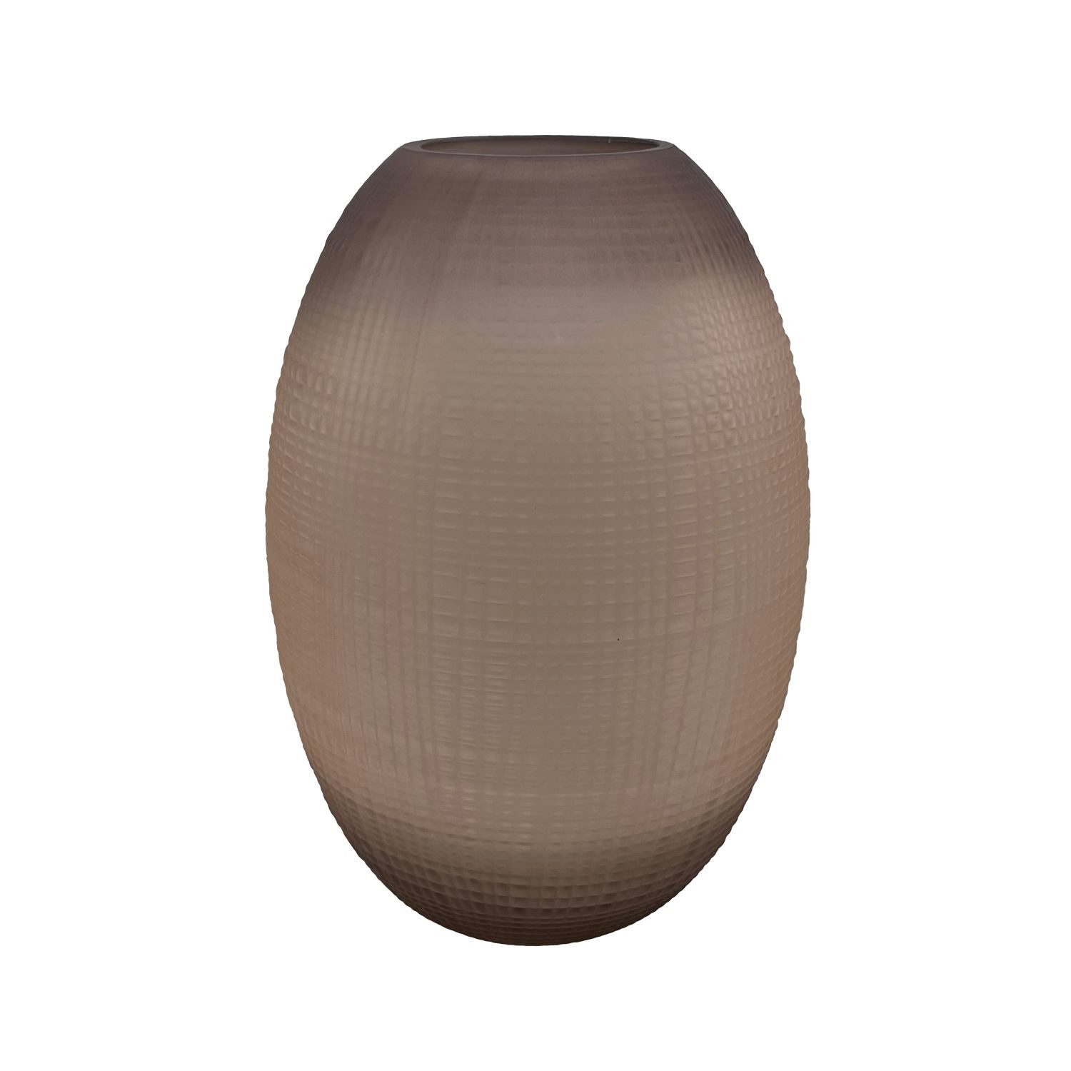 INNA-Glas Tischvase Bauchige Blumenvase FEDERIGO aus Glas, Karomuster, ros