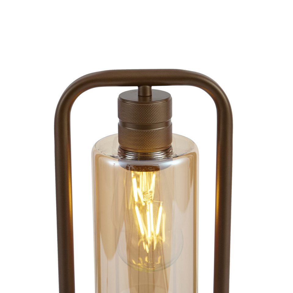 Qazqa Tischleuchte Stavelot, ohne Leuchtmittel, Warmweiß, QAZQA Tisch­leuchte, e27, Bronze, Stahl, Hotel chic