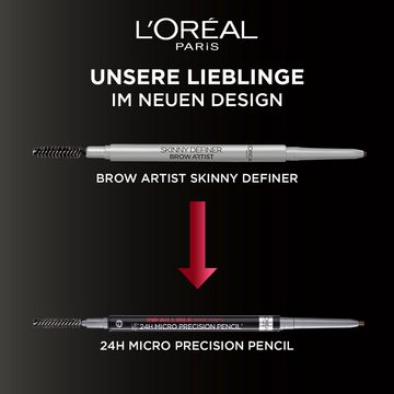 L'ORÉAL PARIS Augenbrauen-Stift Brow Artist Skinny Definer, Augen-Make-Up, in Stiftform mit Spiralbürste
