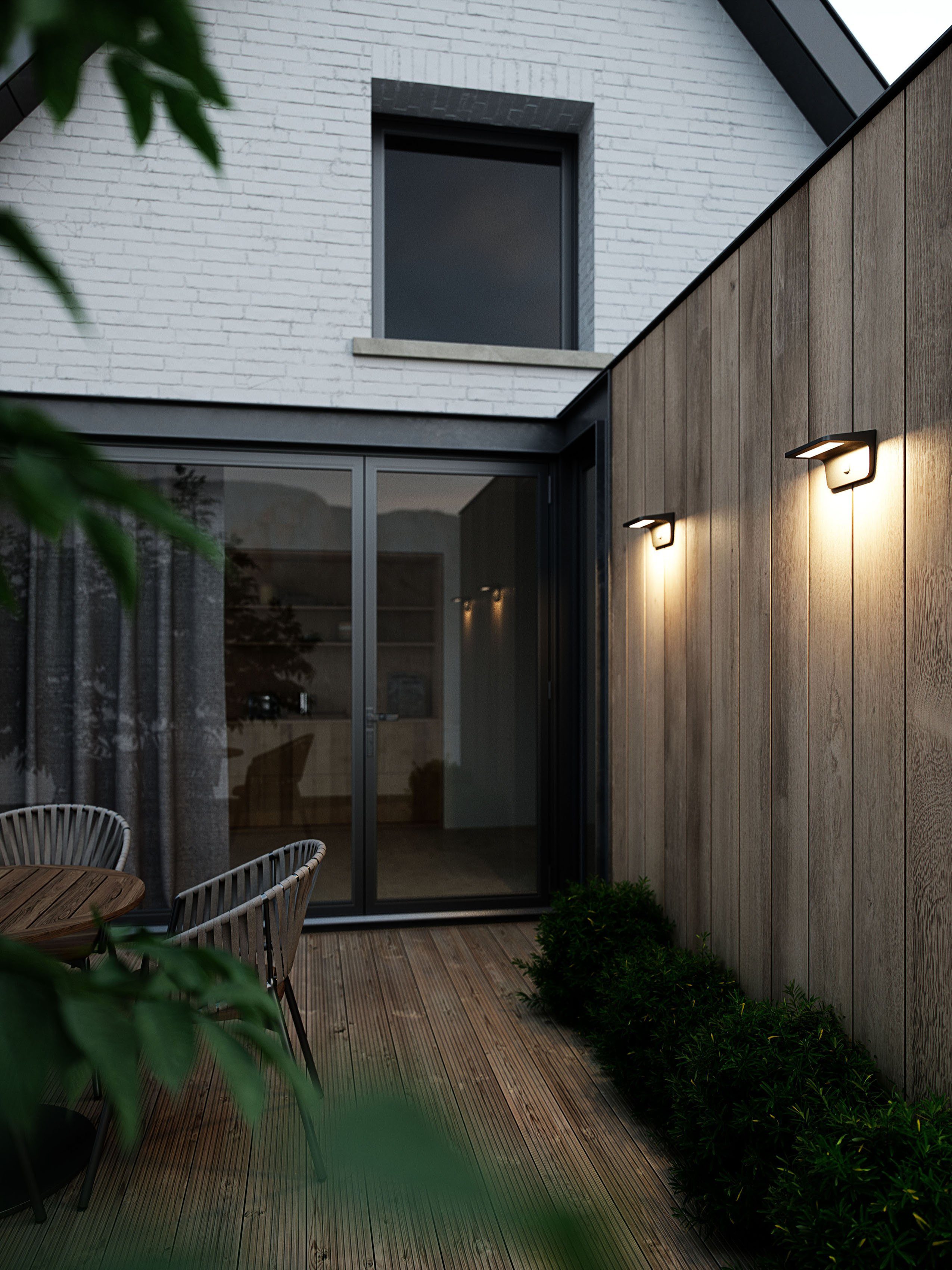 Nordlux LED Außen-Wandleuchte fest integriert, Solar Modul LED AGENA