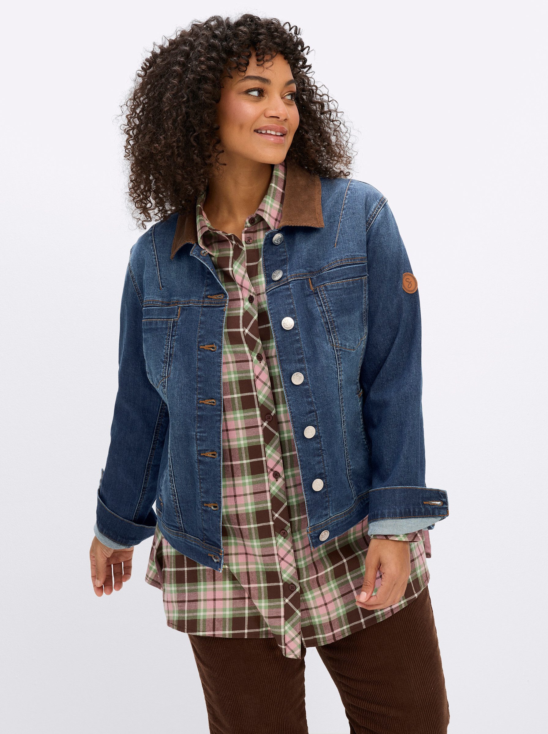 Sheego Allwetterjacke Jeans-Jacke Langarm
