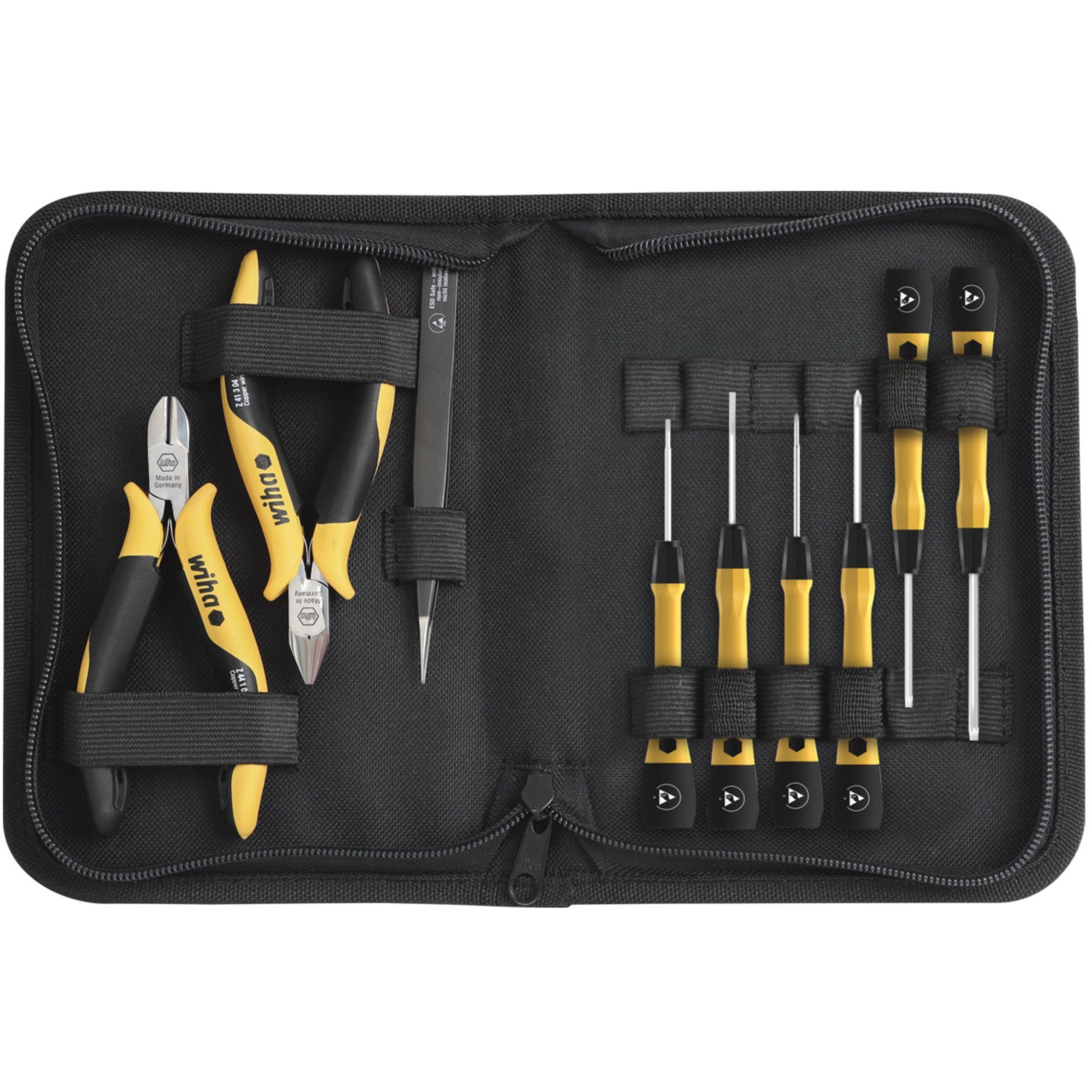 Werkzeugset Wiha Werkzeug-Set ESD, (10-teilig, mit Tasche)