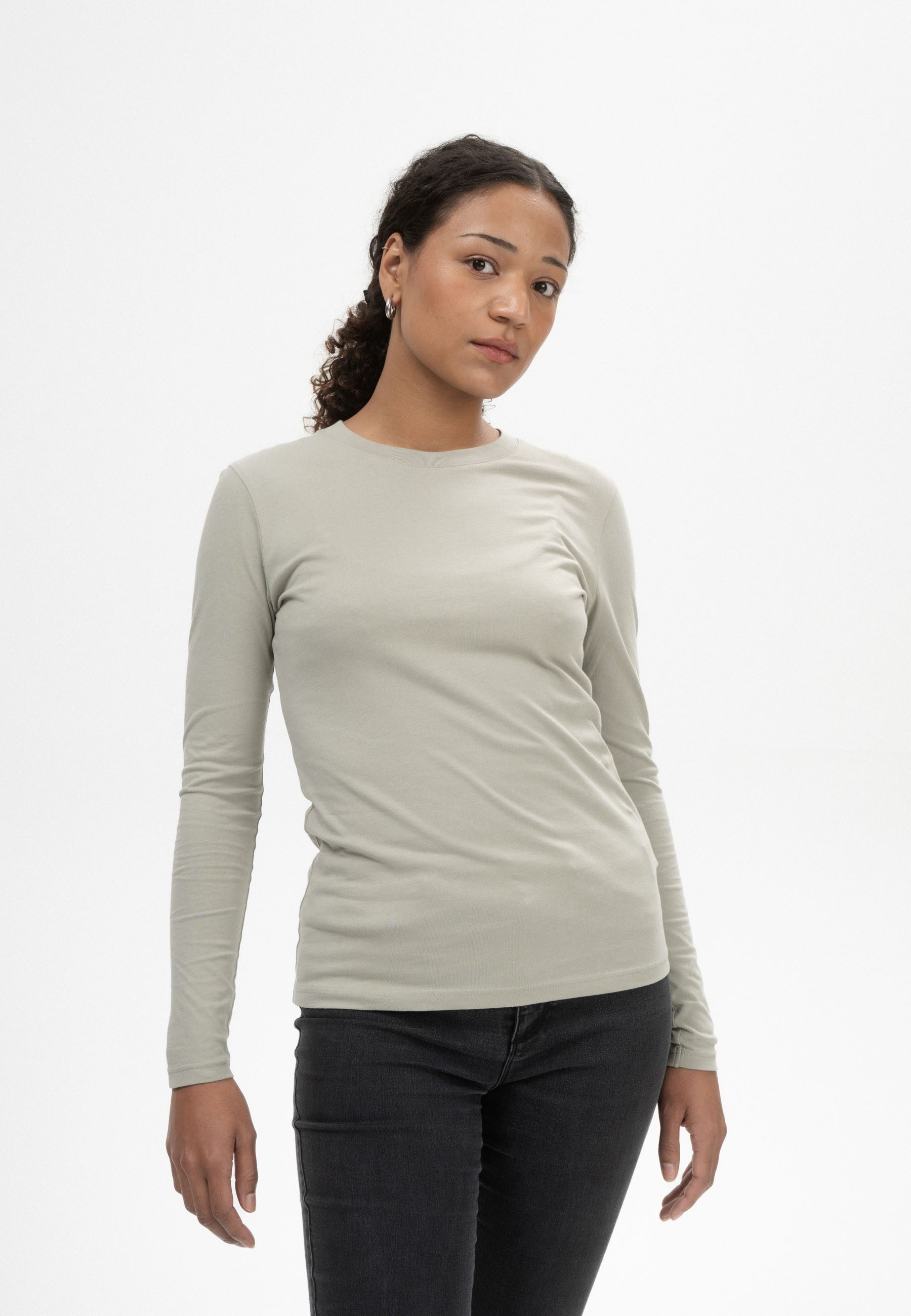 MELA Langarmshirt Damen Basic Langarmshirt DHIVYA günstig online kaufen