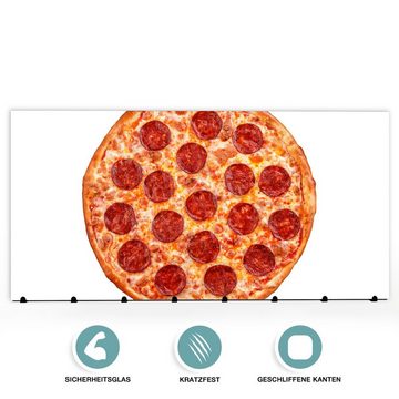 Primedeco Garderobenpaneel Magnetwand und Memoboard aus Glas Pizza fixfertig