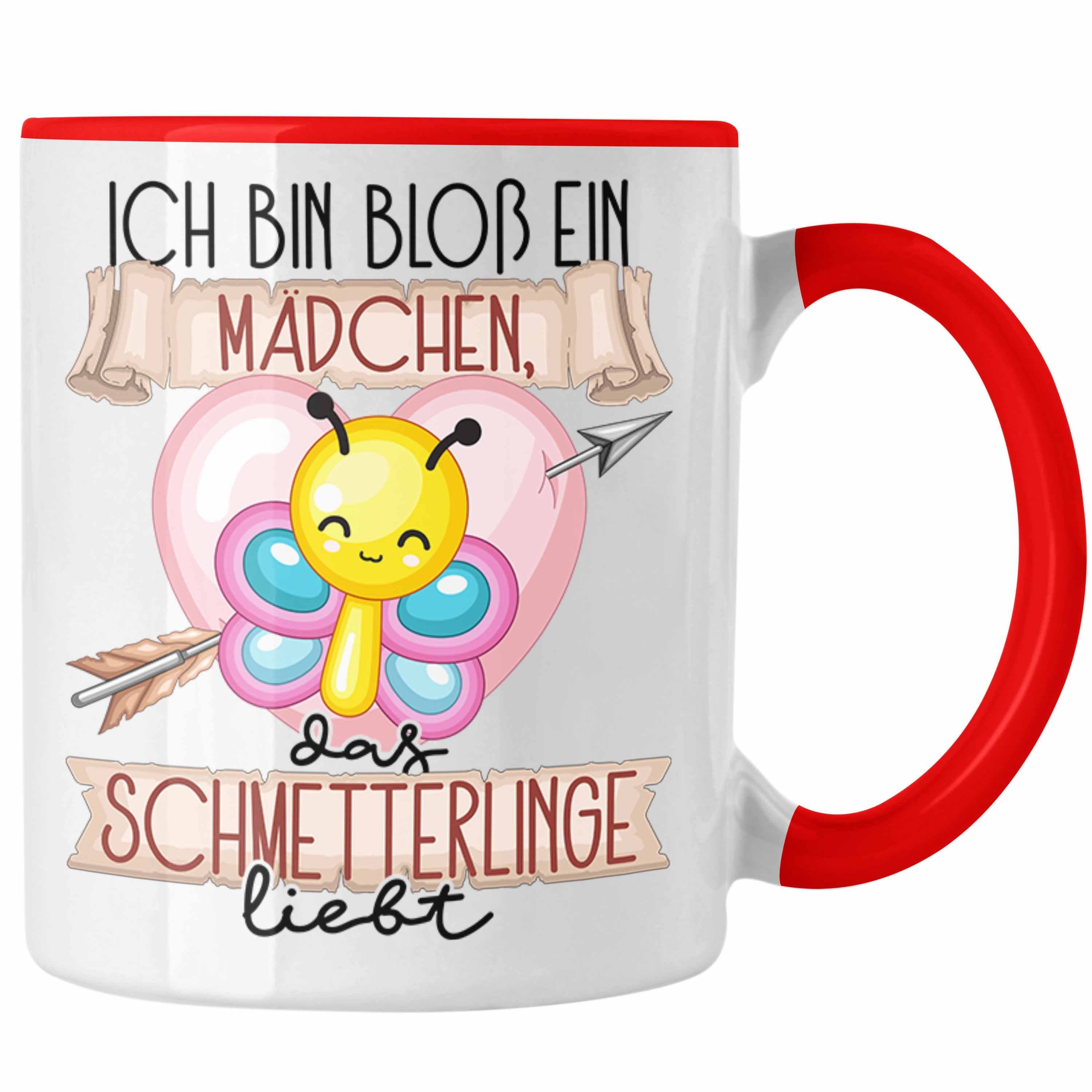 Trendation Tasse Schmetterlinge Tasse Geschenk Frauen Ich Bin Bloß Ein Mädchen Das Schm Rot | Teetassen