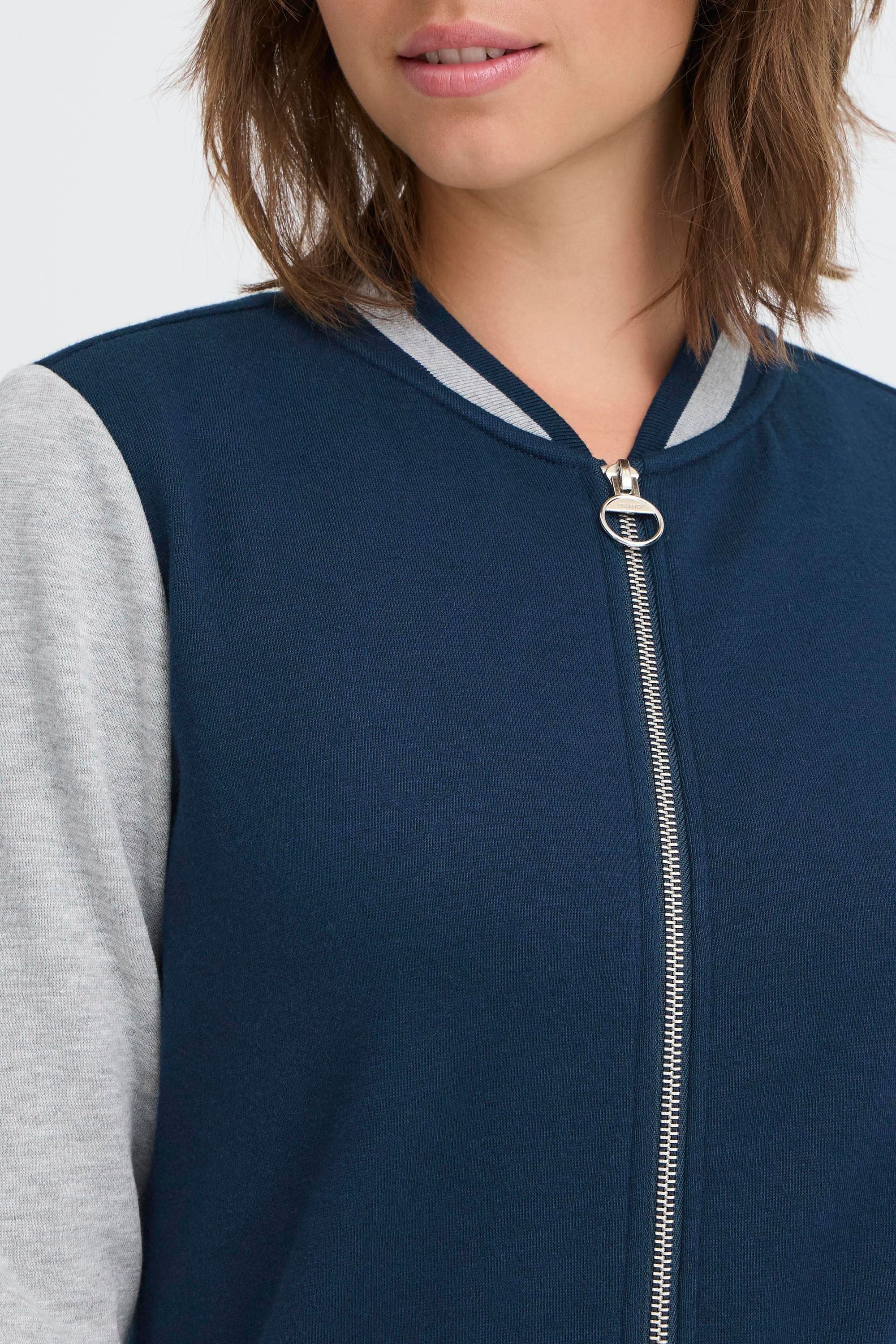 OXMO Sweatjacke OXOnana Lässige Sweatjacke im College-Style