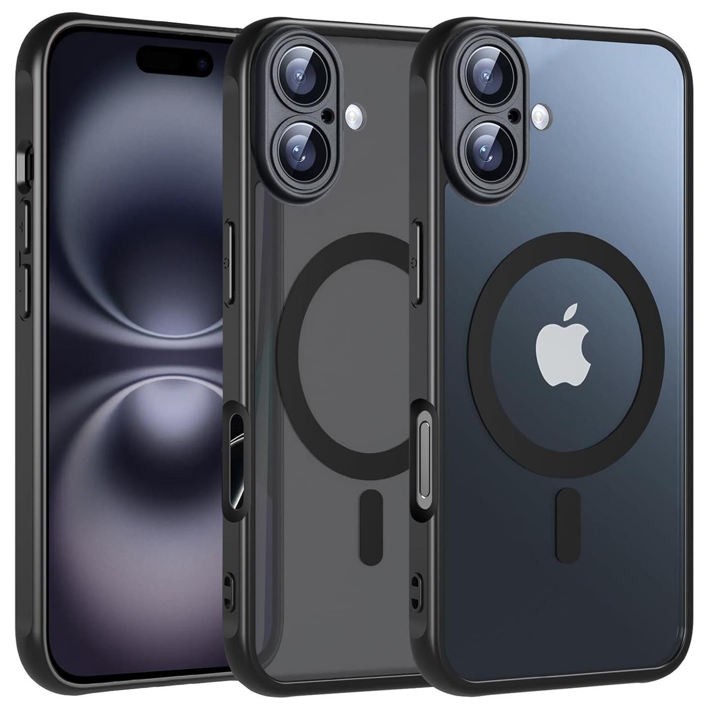 CoolGadget Handyhülle Magnet-Hülle für iPhone 16 Schutzhülle magnetisch 6,1 Zoll, Hülle Matt Stoßfest kompatibel mit Magsafe Zubehör Kameraschutz Case