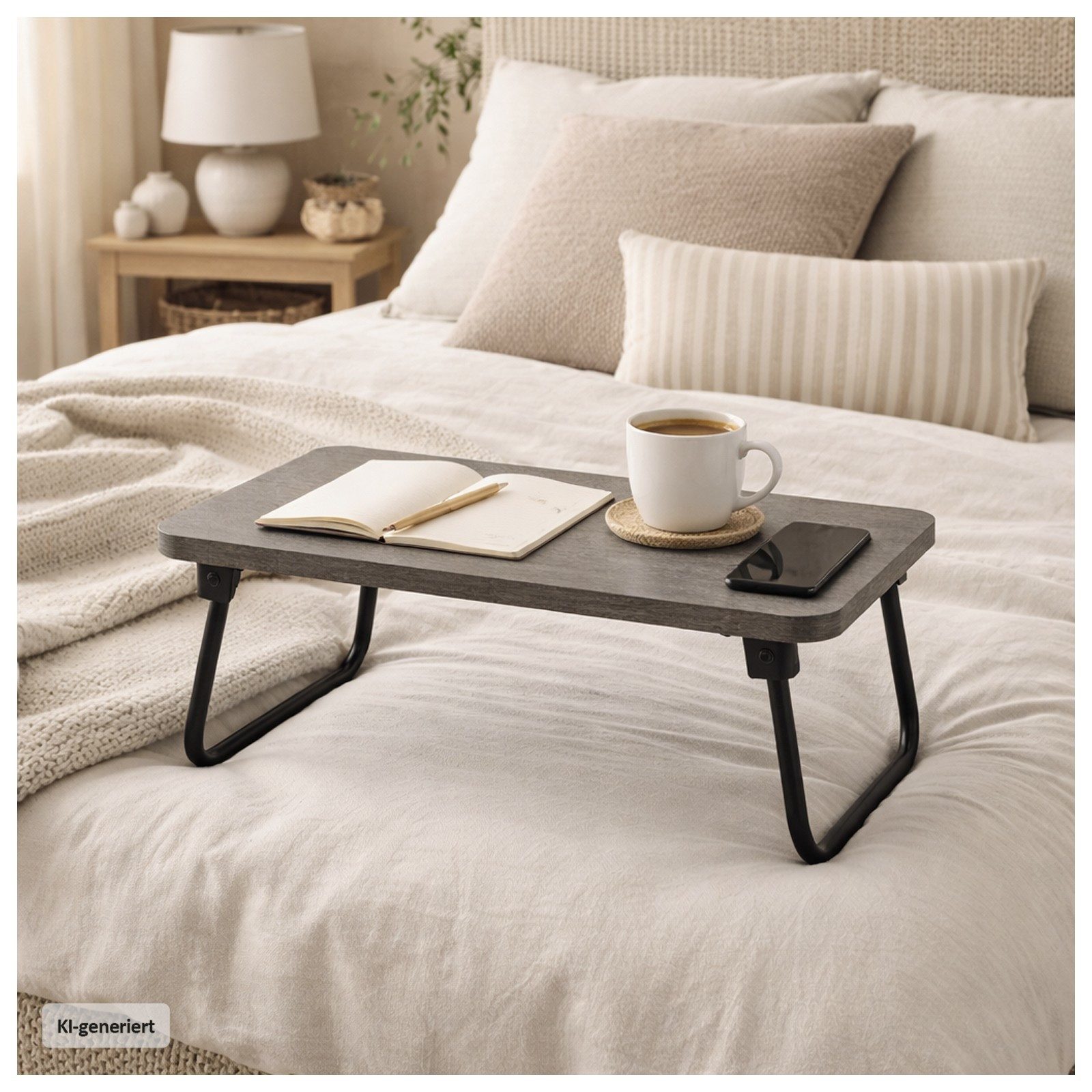 HTI-Living Laptoptisch Laptoptisch Frühstückstablett fürs Bett Betonoptik (Stück, 1-St., 1 Betttisch)